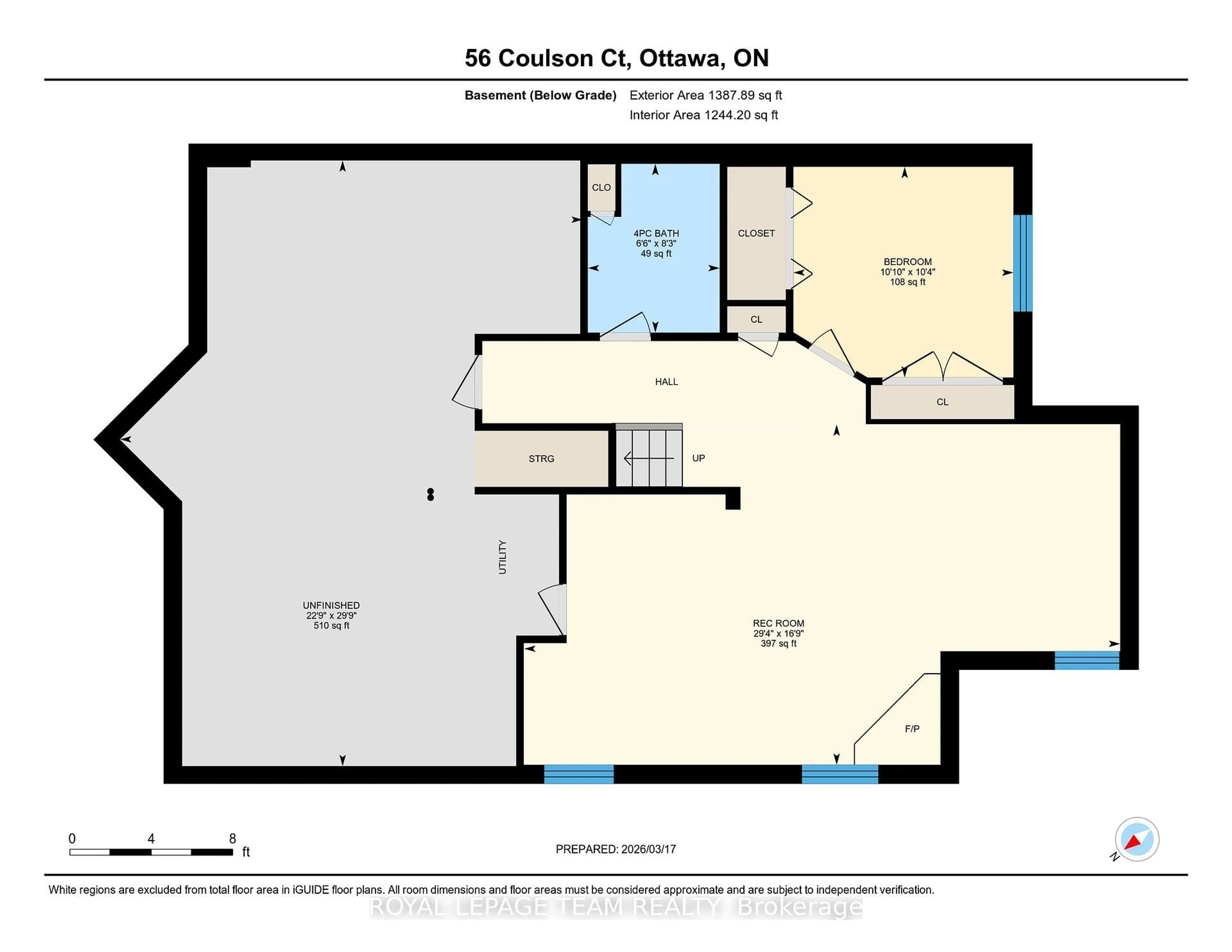 Floor plan for 56 Coulson Crt, Ottawa Ontario K2K 2X9