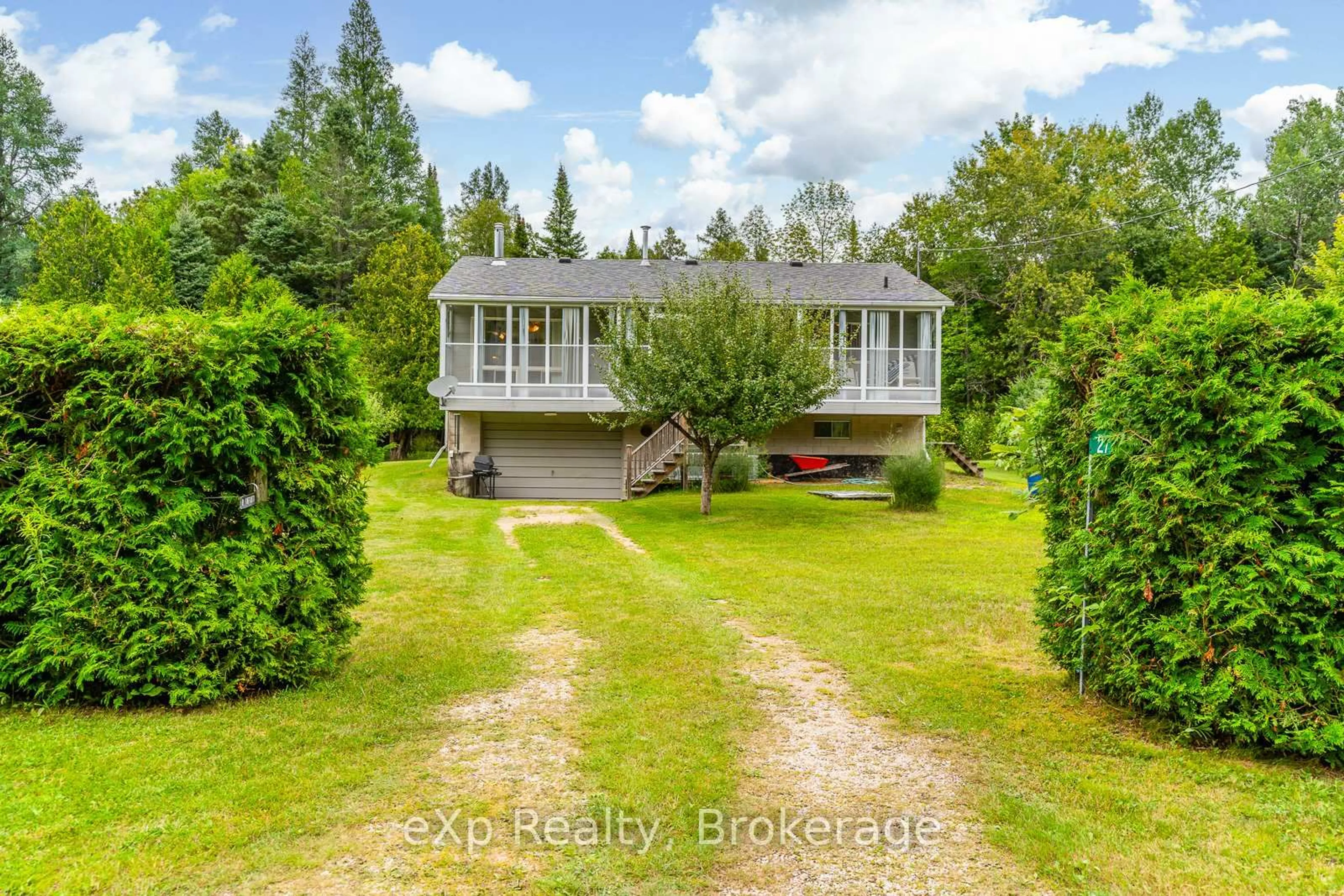 A pic from outside/outdoor area/front of a property/back of a property/a pic from drone, water/lake/river/ocean view for 27 Bell Dr, Northern Bruce Peninsula Ontario N0H 2T0