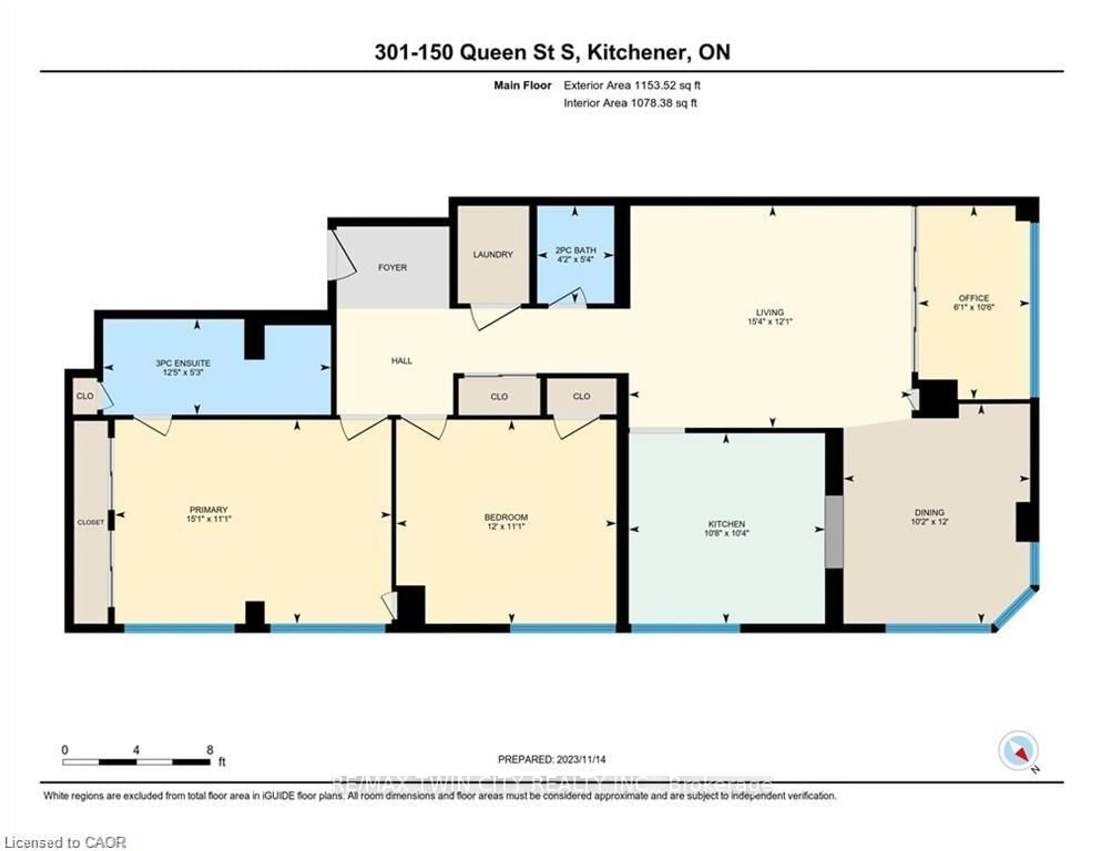 Floor plan for 150 Queen St #301, Kitchener Ontario N2G 4T7