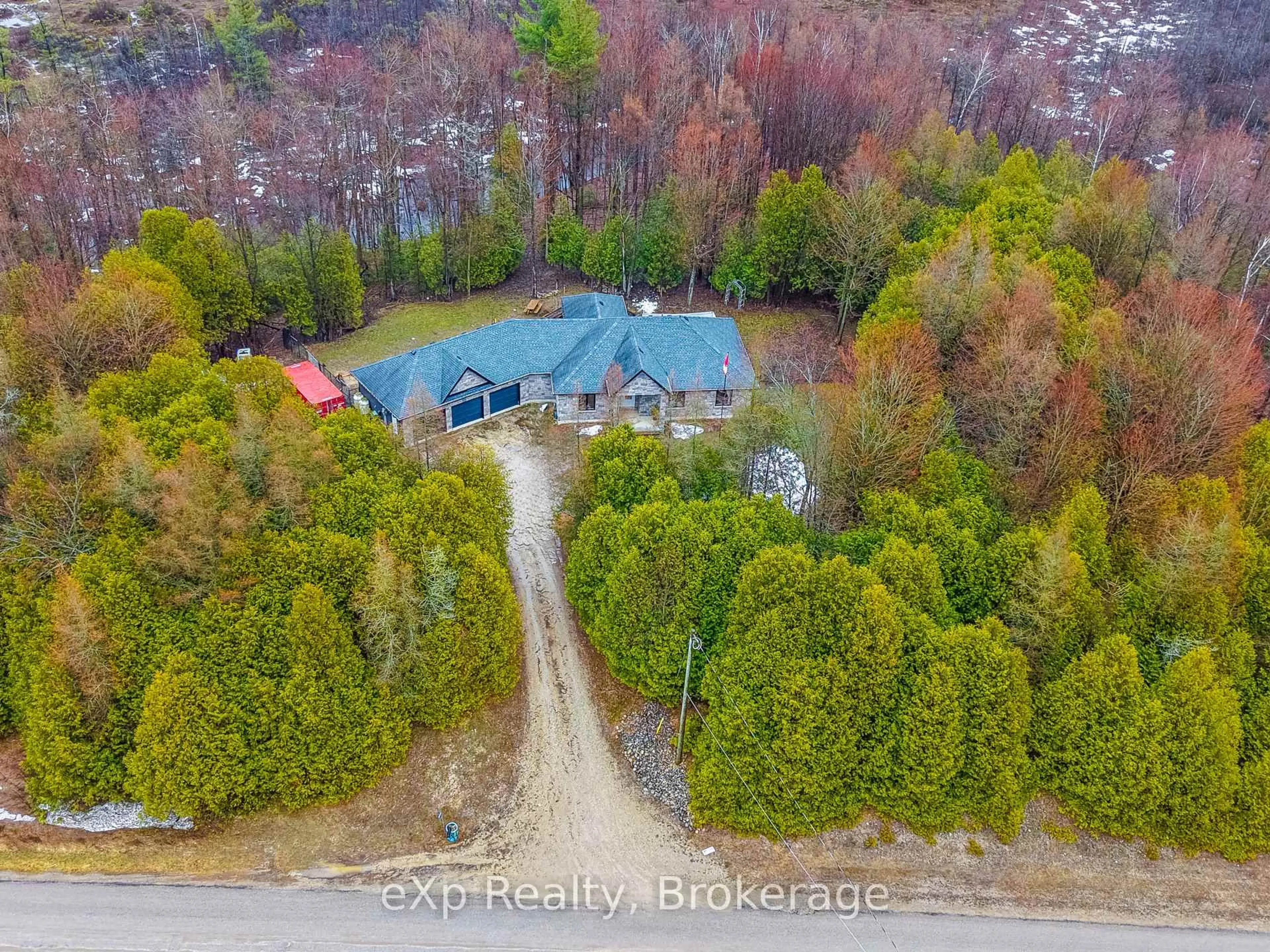 A pic from outside/outdoor area/front of a property/back of a property/a pic from drone, forest/trees view for 90806 Driftwood Beach Rd, Howick Ontario N0G 1M0