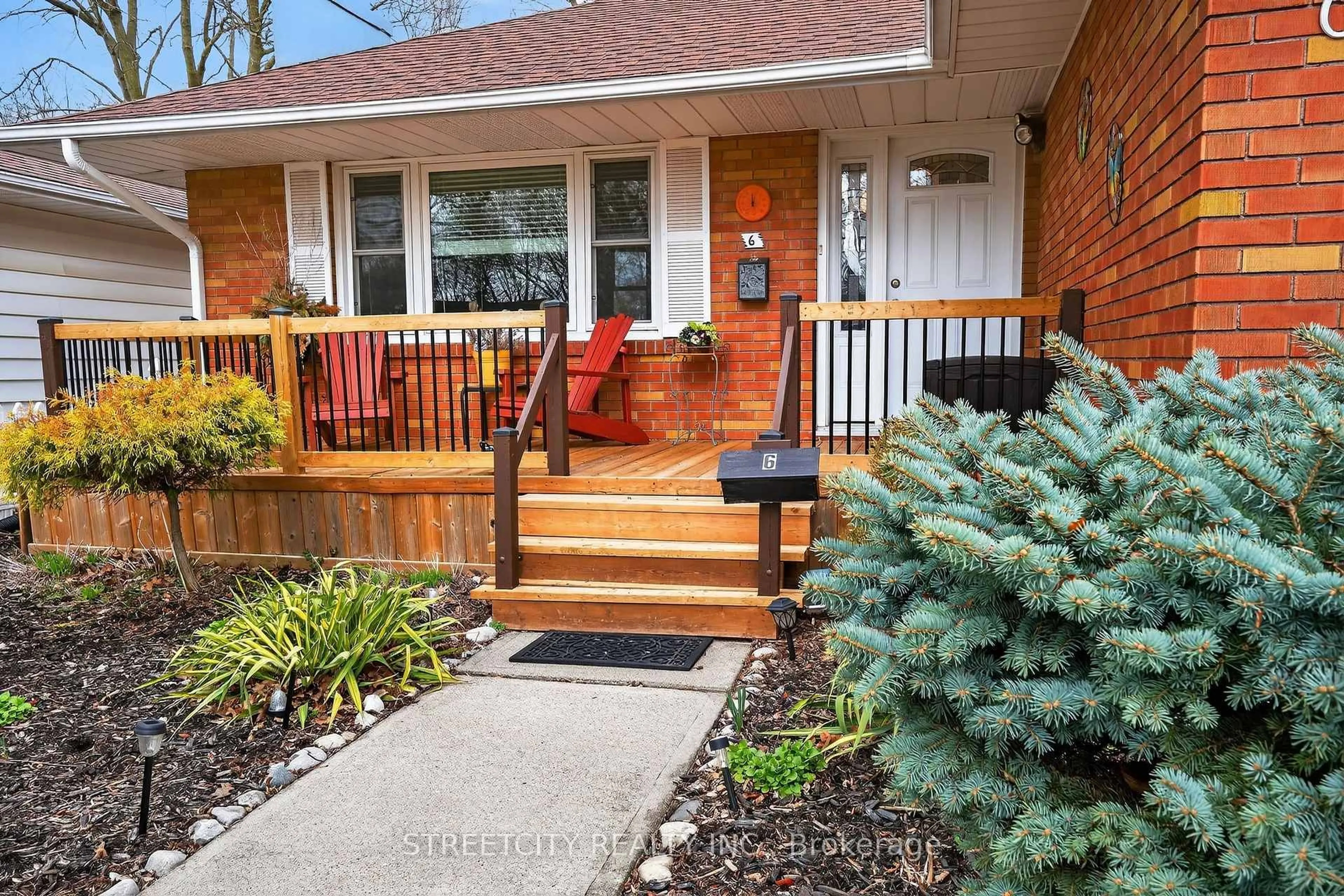 Home with brick exterior material, street for 6 Montgomery Rd, St. Thomas Ontario N5R 1S5
