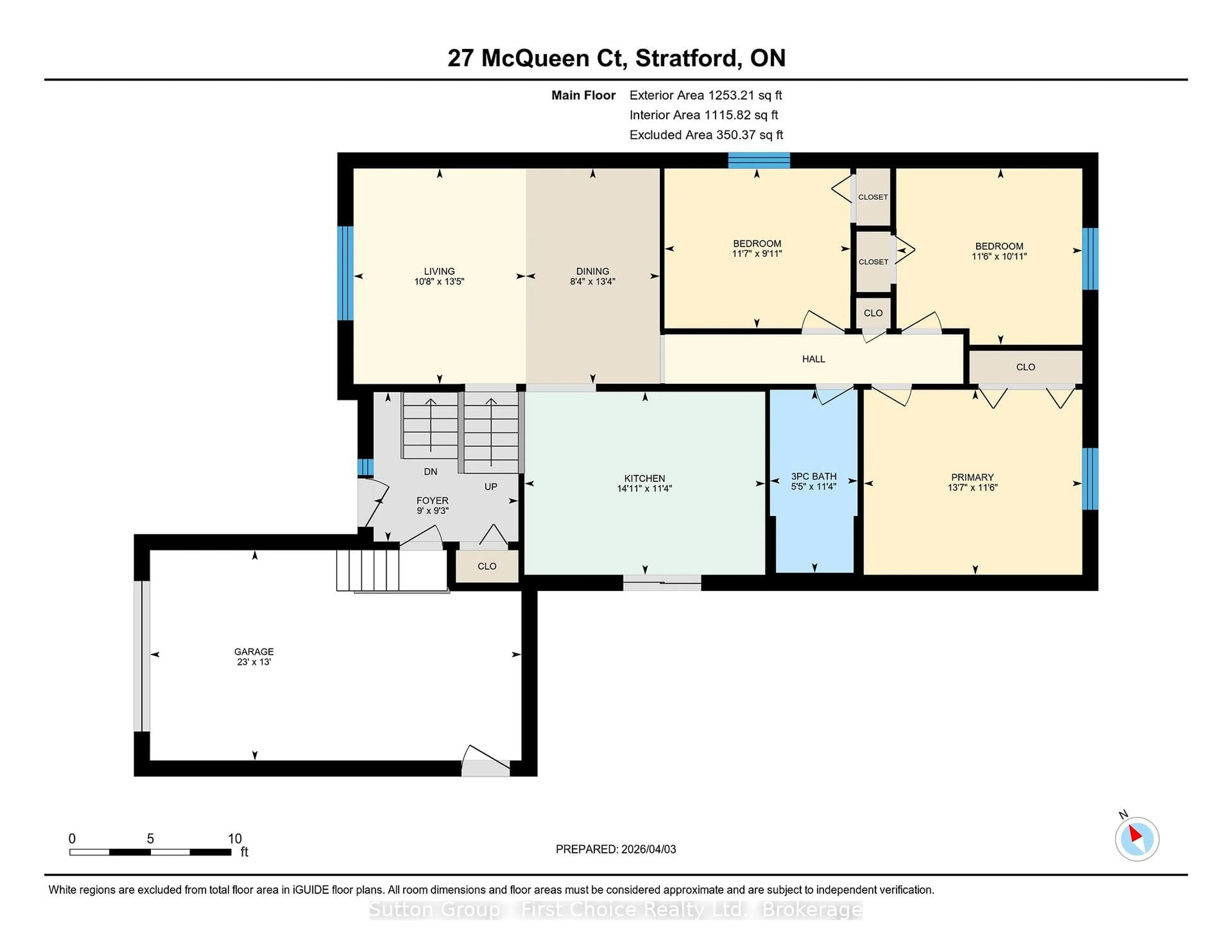 Floor plan for 27 Mcqueen Crt, Stratford Ontario N4Z 1H5