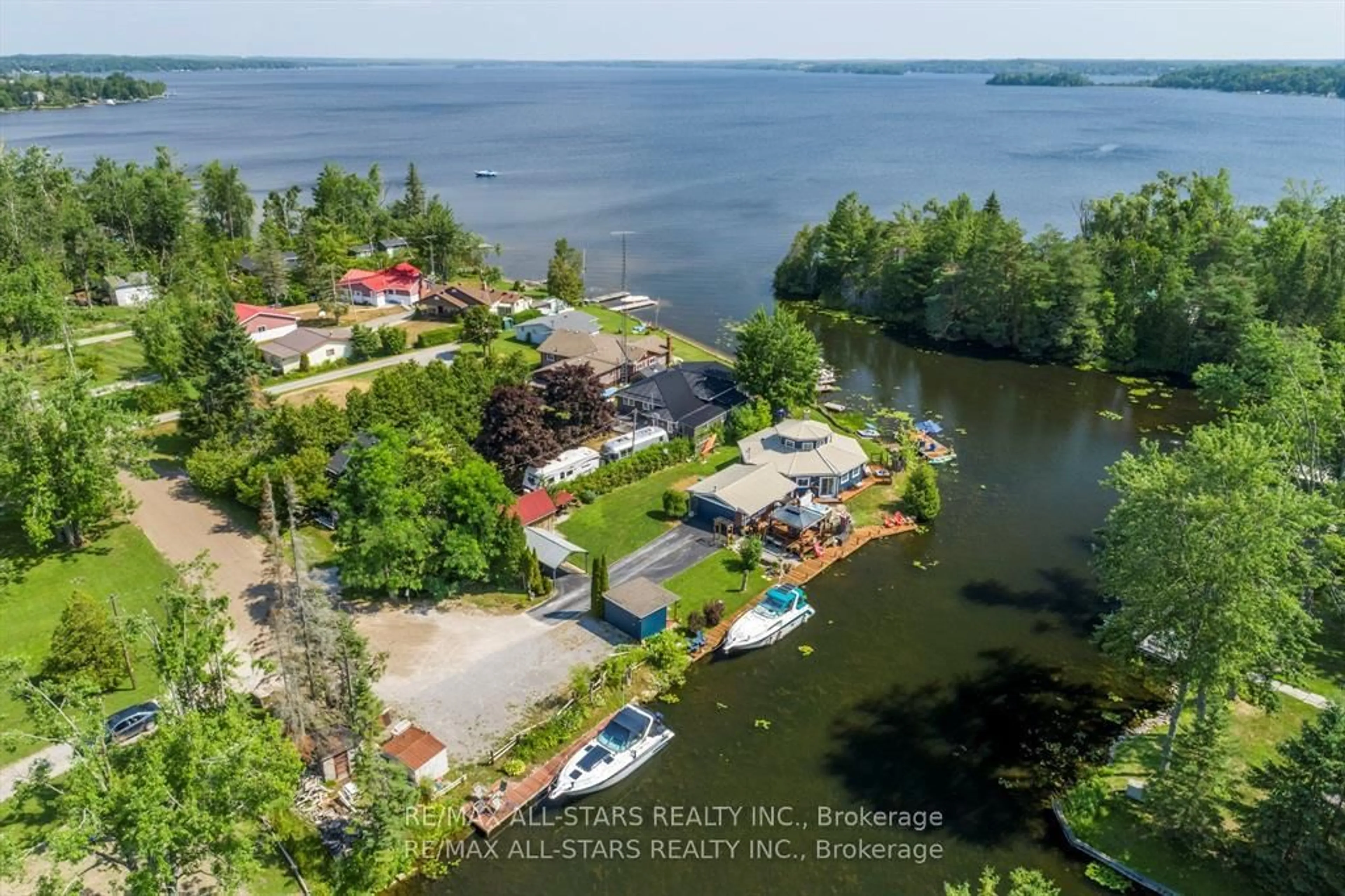 A pic from outside/outdoor area/front of a property/back of a property/a pic from drone, water/lake/river/ocean view for 2 Sackitt Rd, Kawartha Lakes Ontario K0M 1N0