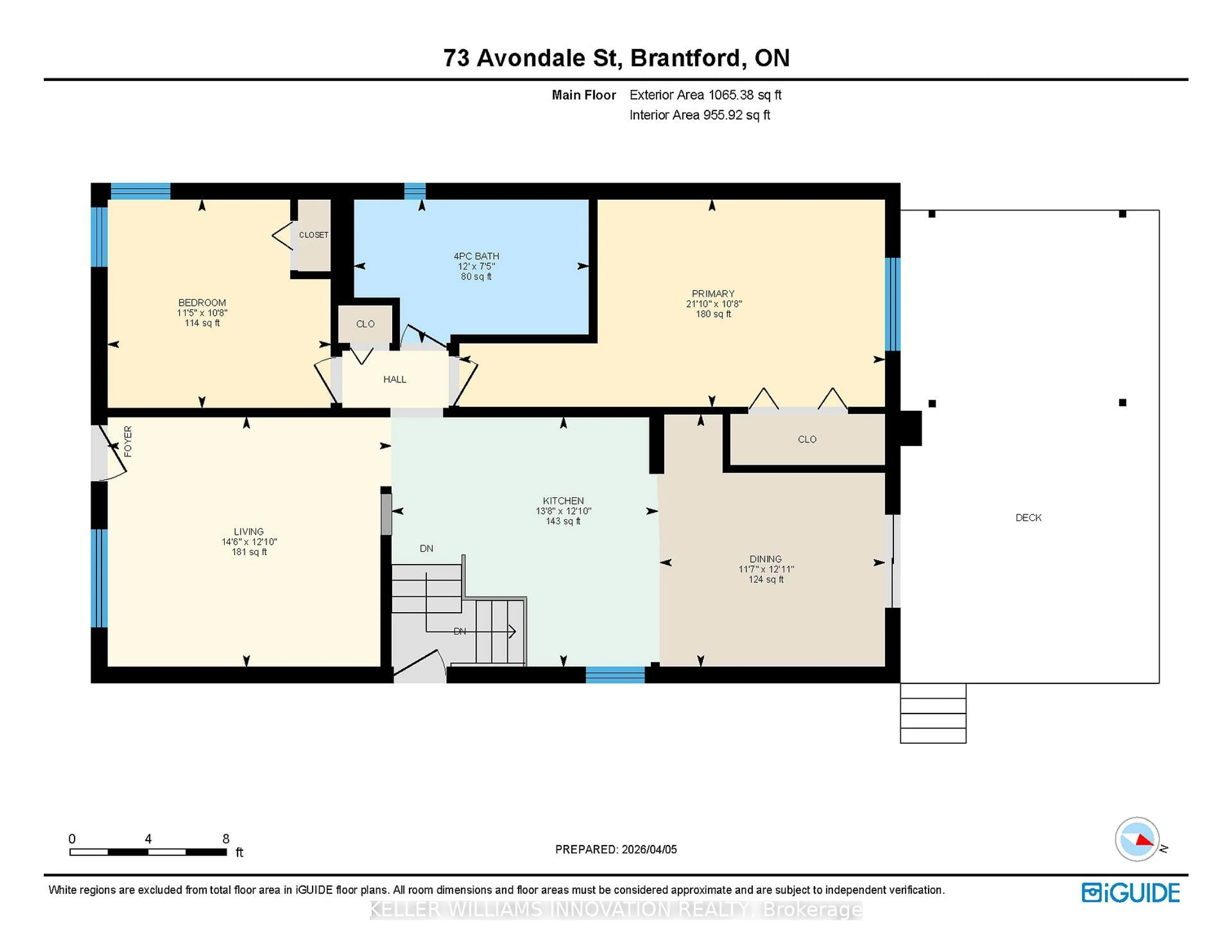 Floor plan for 73 Avondale St, Brantford Ontario N3S 4M1