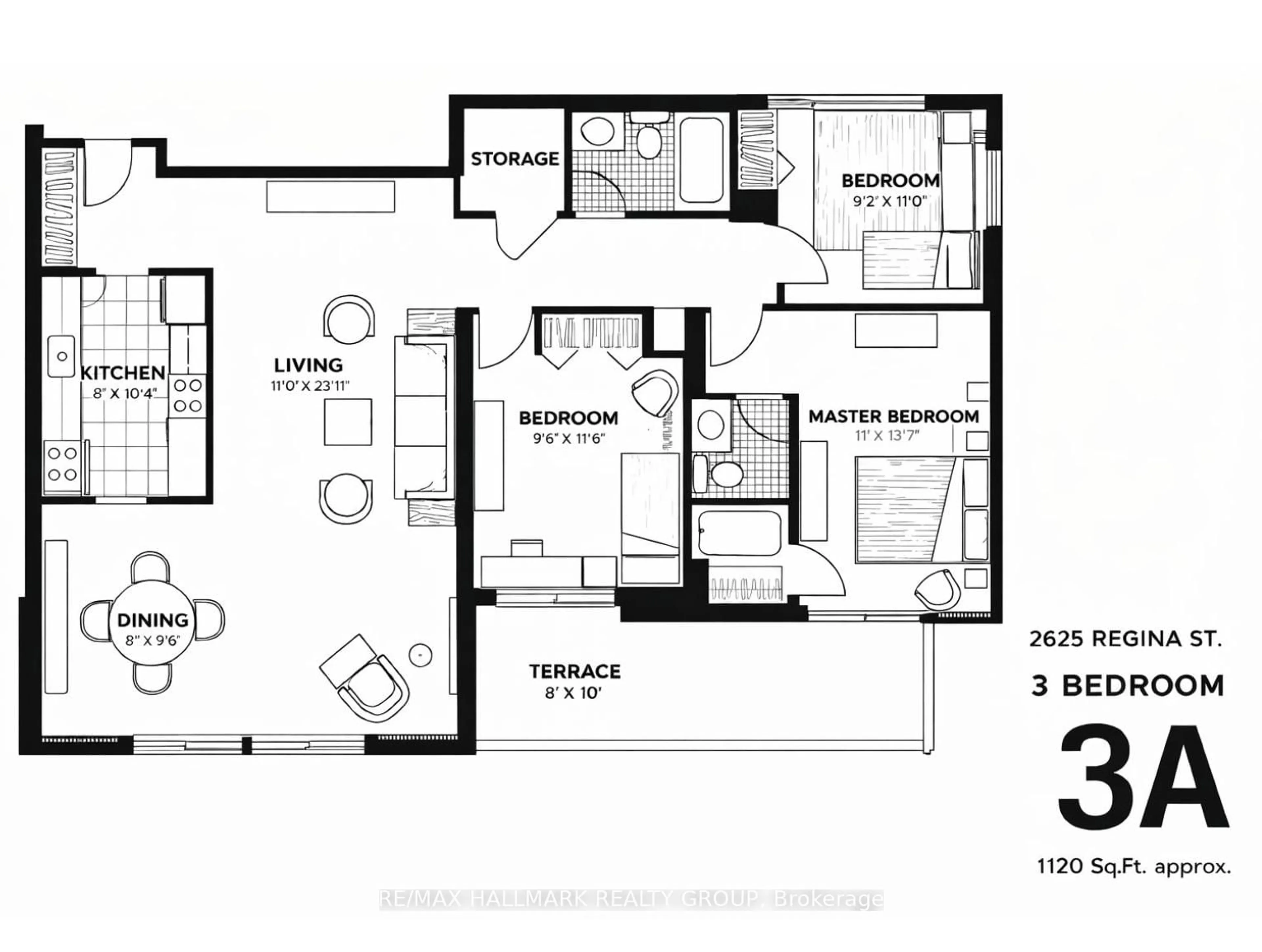 Floor plan for 2625 Regina St #1706, Ottawa Ontario K2B 5W8