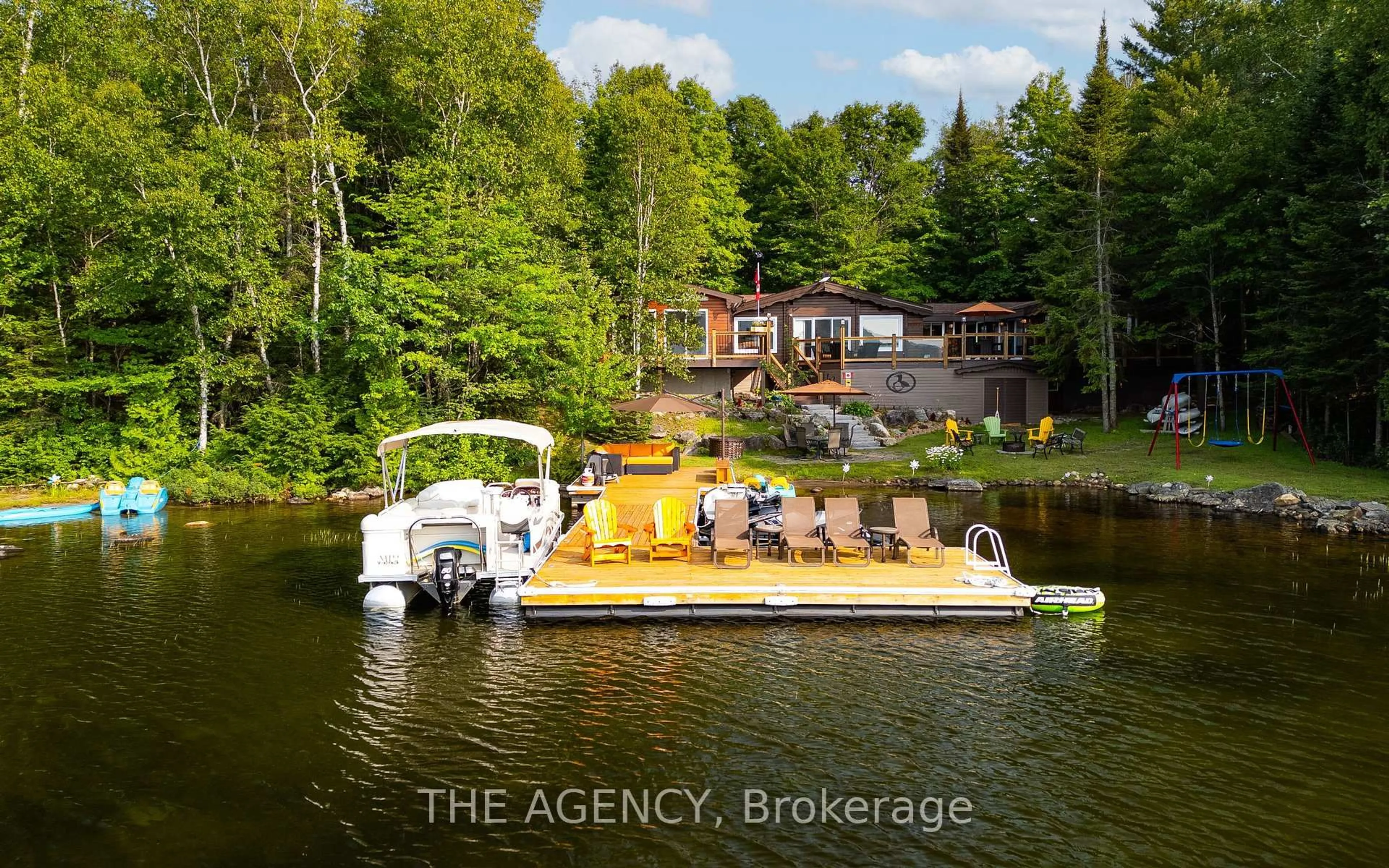 A pic from outside/outdoor area/front of a property/back of a property/a pic from drone, water/lake/river/ocean view for 57 Lake Haven Dr, Kearney Ontario P0A 1Z0