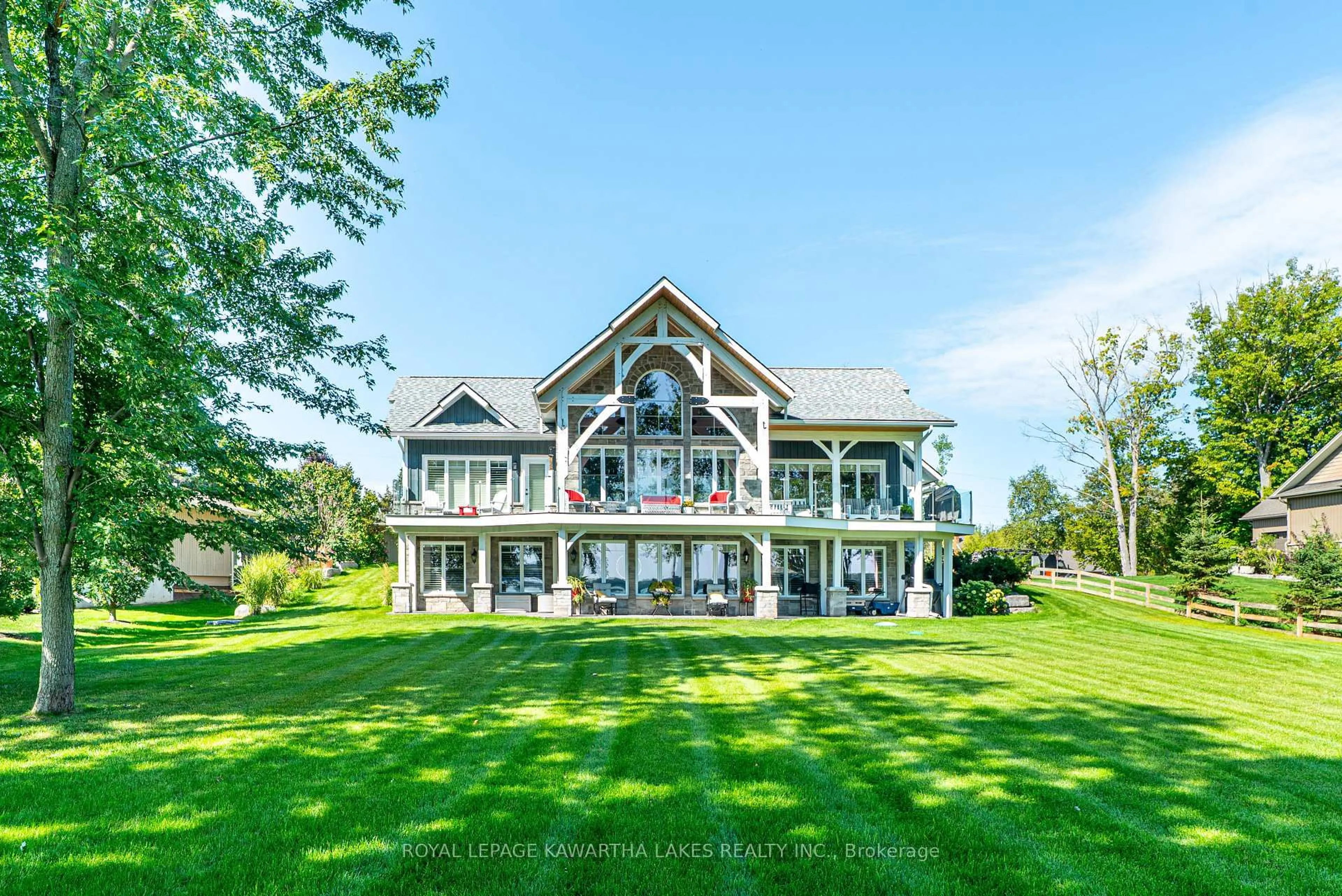 A pic from outside/outdoor area/front of a property/back of a property/a pic from drone, water/lake/river/ocean view for 56 Falls Bay Rd, Kawartha Lakes Ontario K0M 1A0