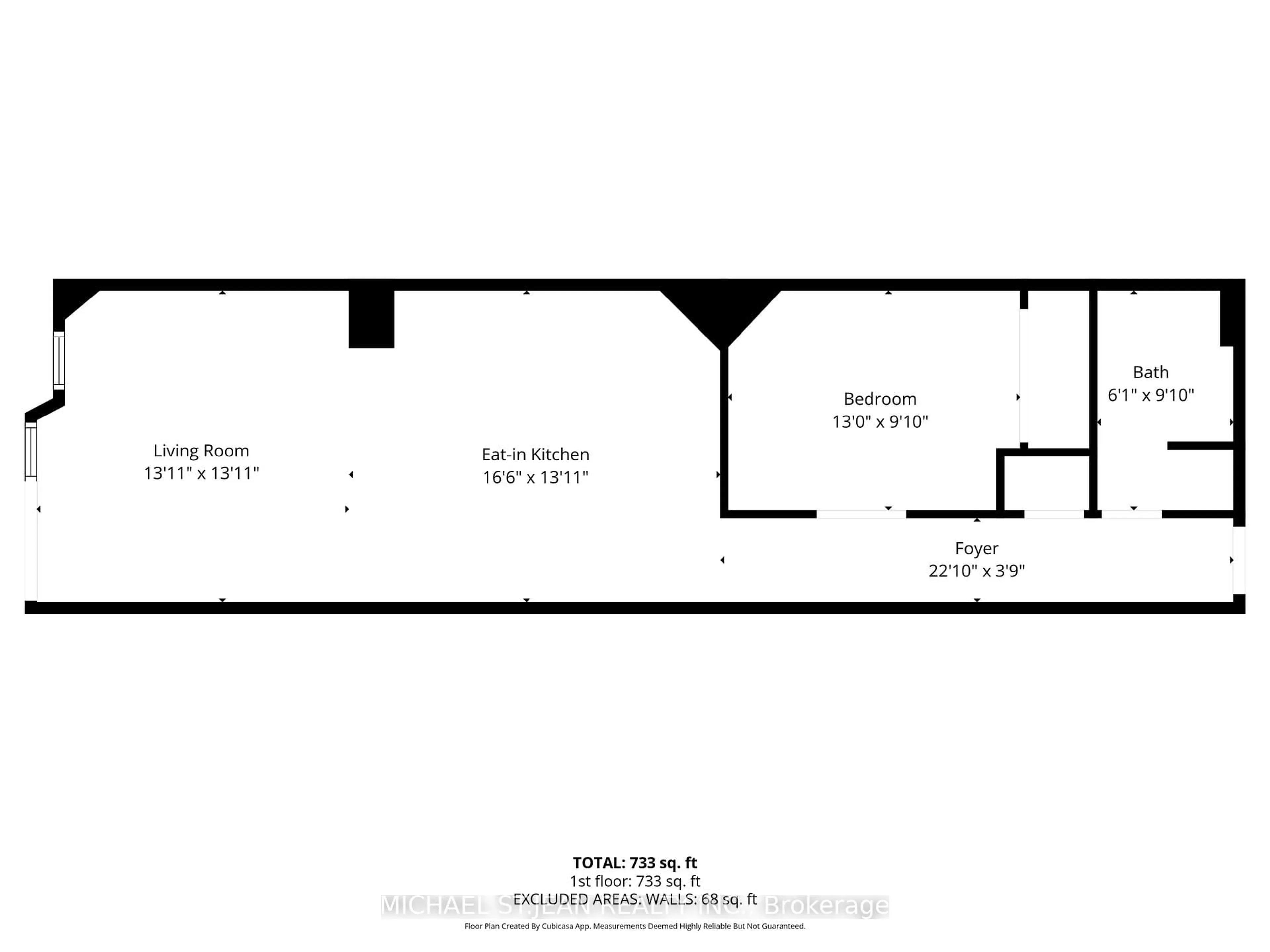 Floor plan for 66 Bay St #511, Hamilton Ontario L8P 4Z6
