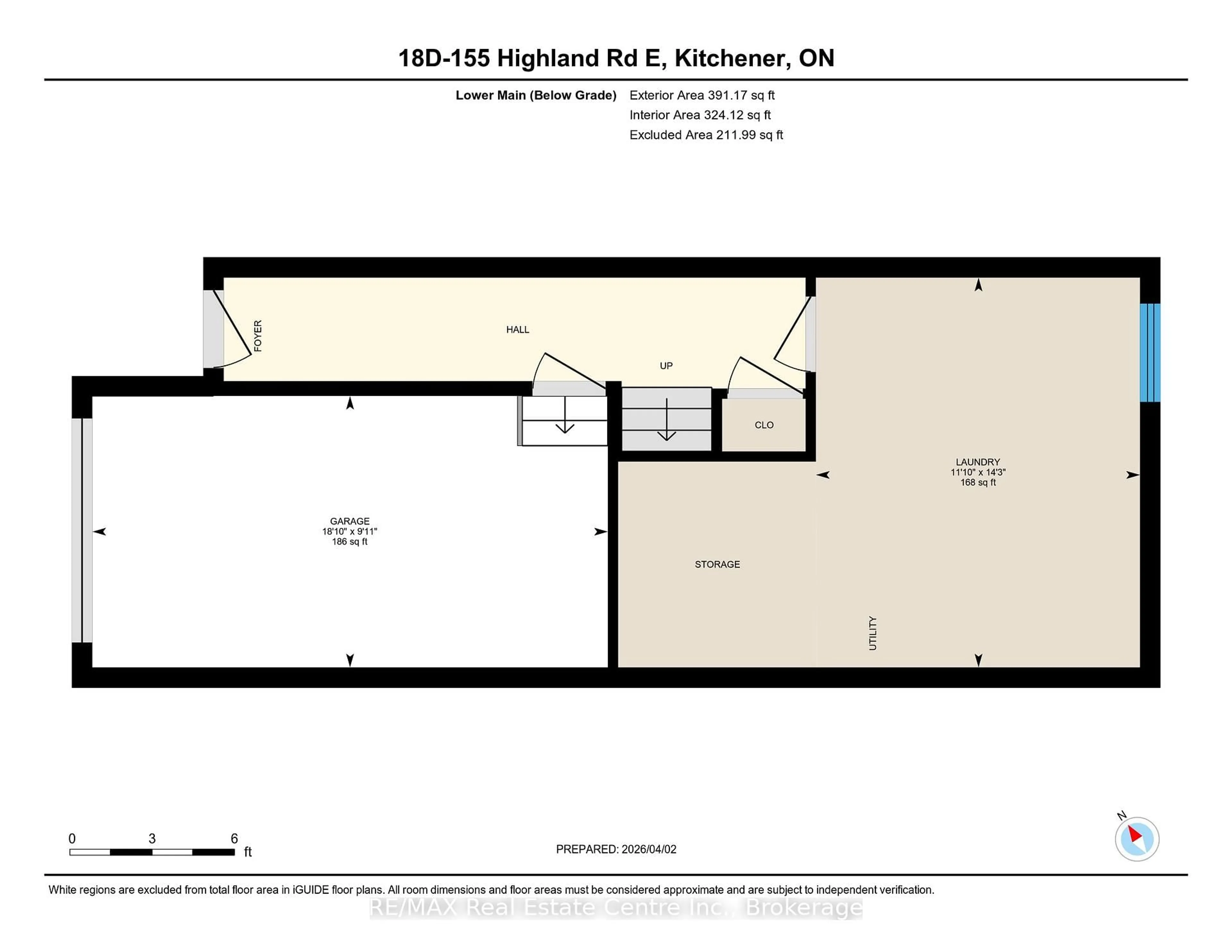 Floor plan for 155 Highland Cres #D18, Kitchener Ontario N2M 0A1