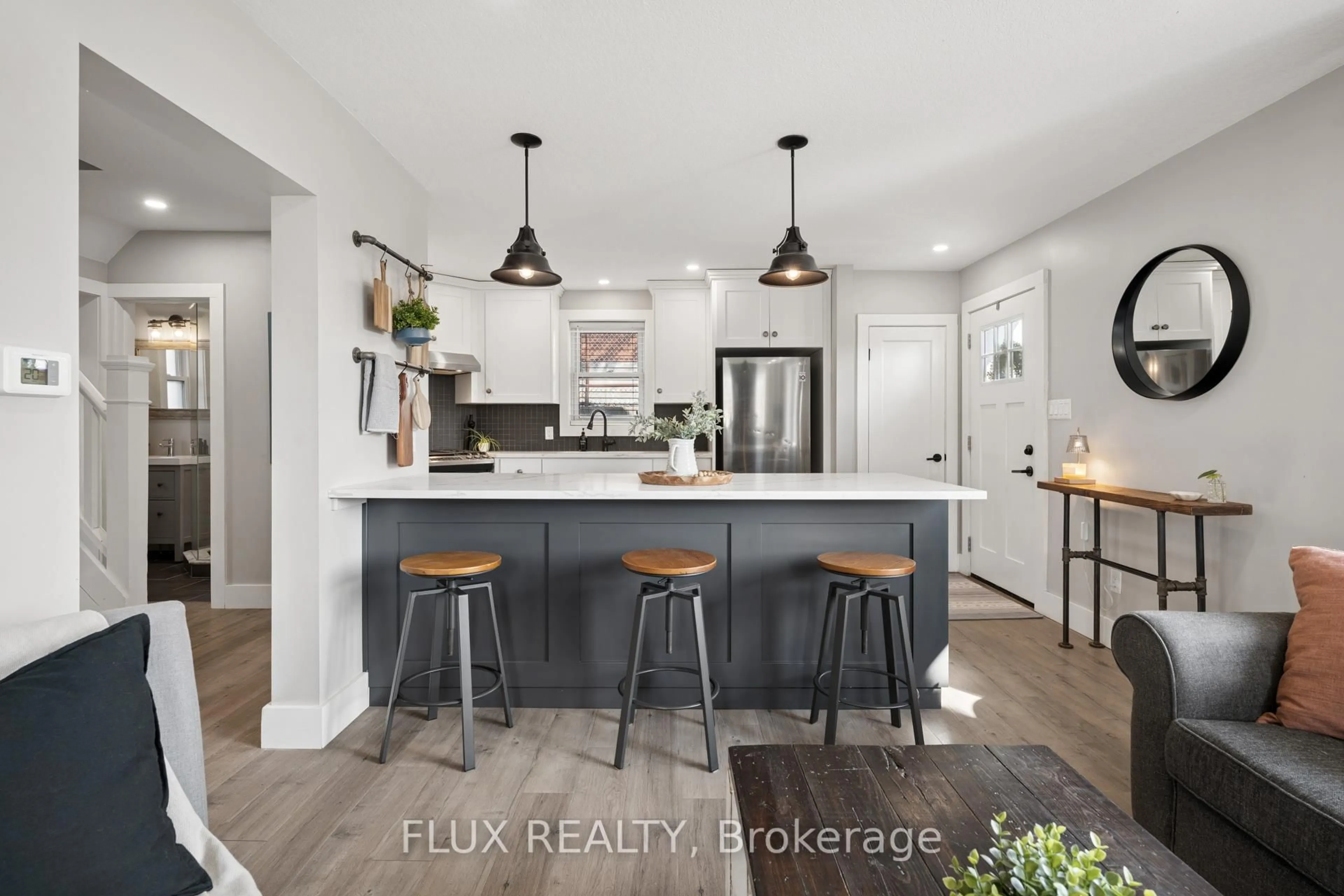 Open concept kitchen, ceramic/tile floor for 17 Barclay Ave, Kitchener Ontario N2M 4B2