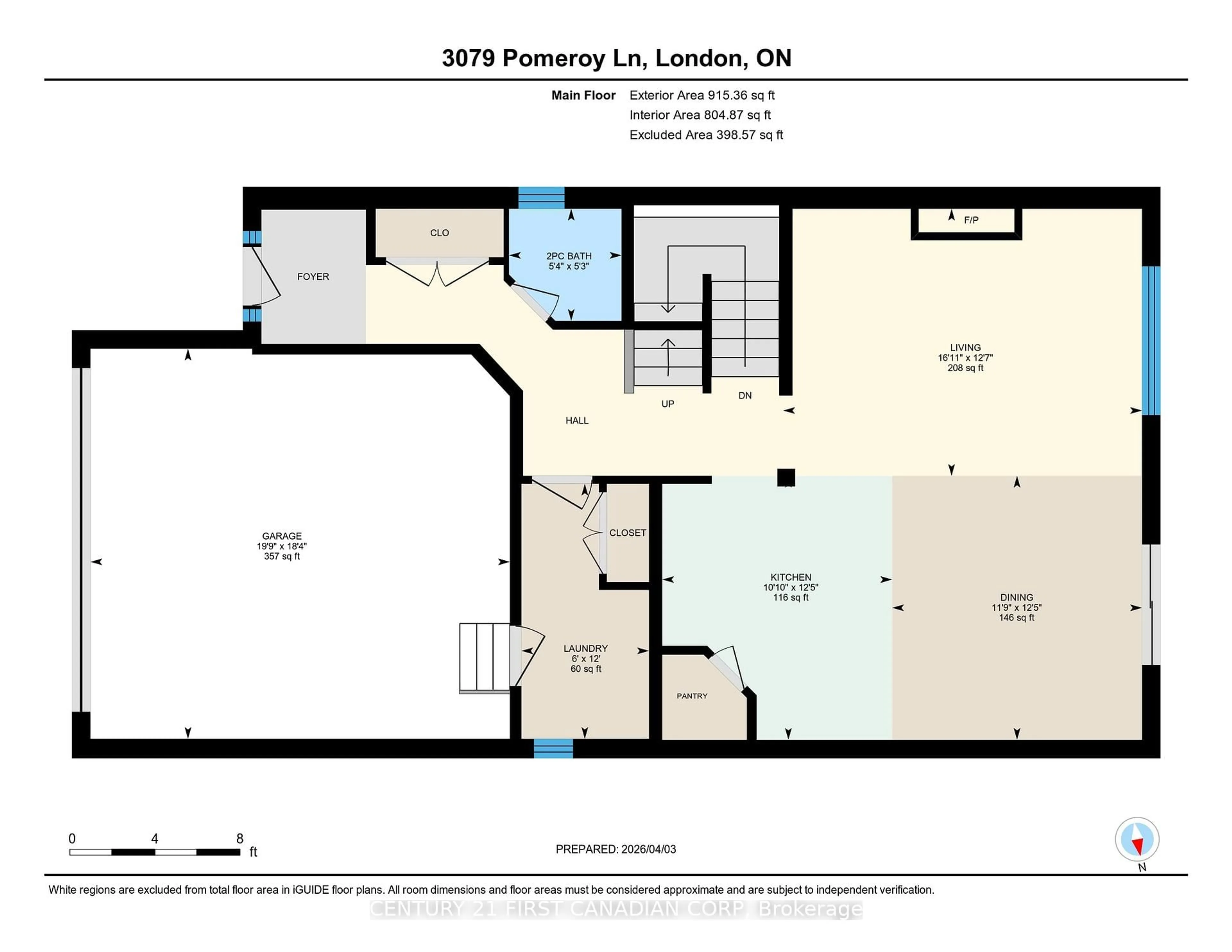 Floor plan for 3079 Pomeroy Lane, London South Ontario N6P 0B6