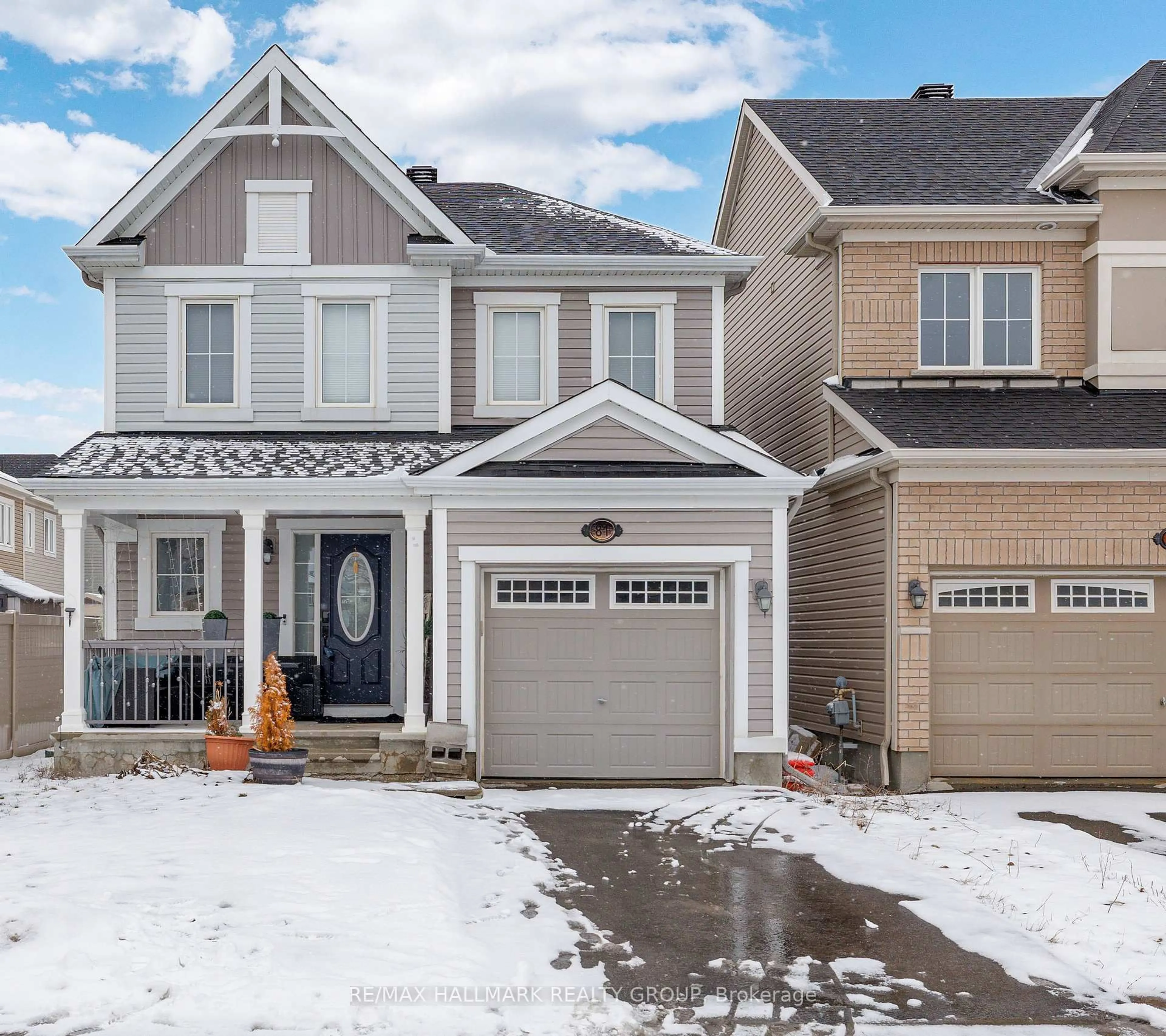 Home with vinyl exterior material, street for 81 Switch Grass Cres, Ottawa Ontario K2J 5Z3