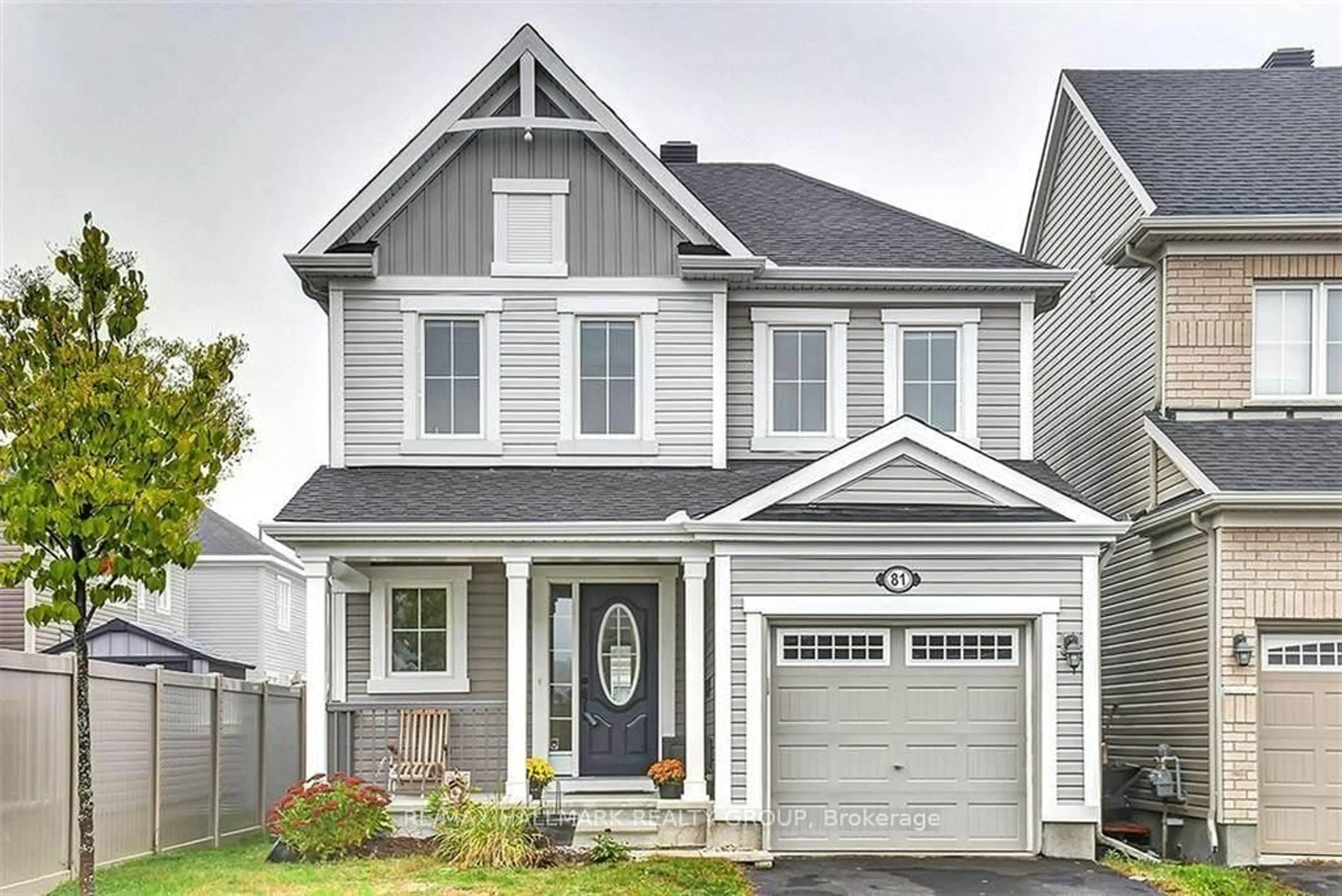 Home with vinyl exterior material, street for 81 Switch Grass Cres, Ottawa Ontario K2J 5Z3