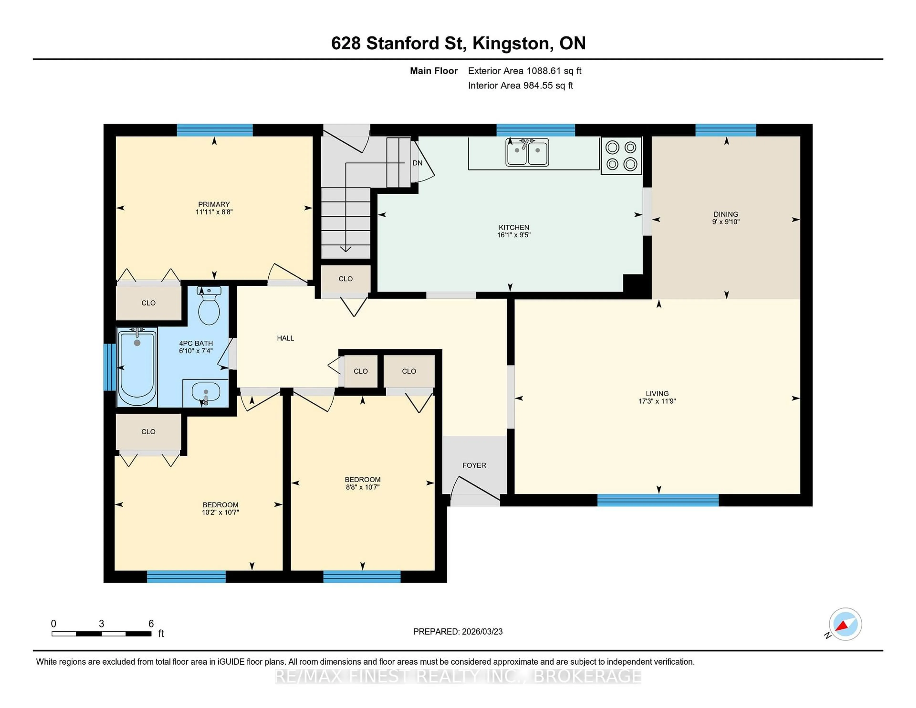 Floor plan for 628 Stanford St, Kingston Ontario K7M 6A1