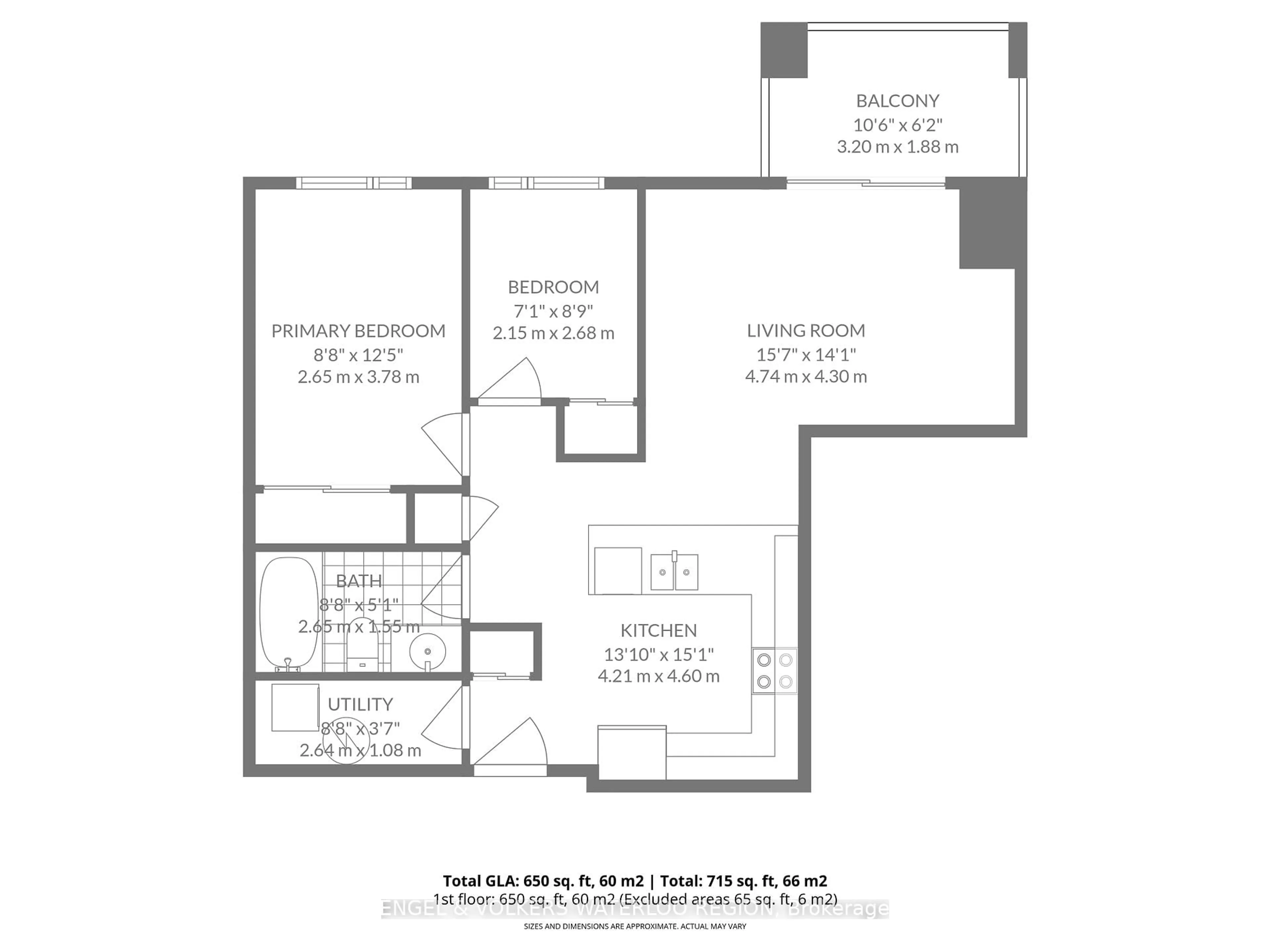 Floor plan for 505 Margaret St #109, Cambridge Ontario N3H 0A6