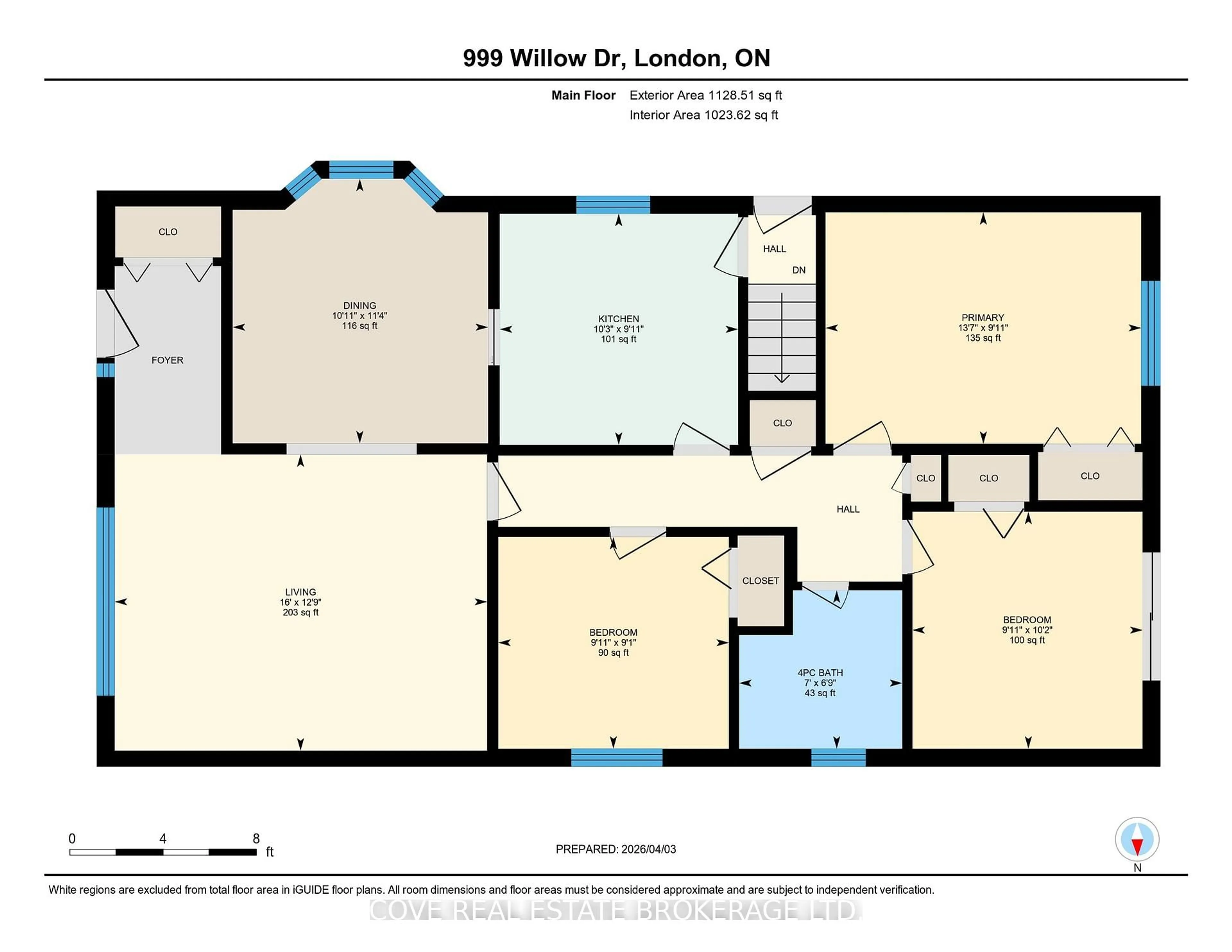 Floor plan for 999 Willow Dr, London South Ontario N6E 1P4