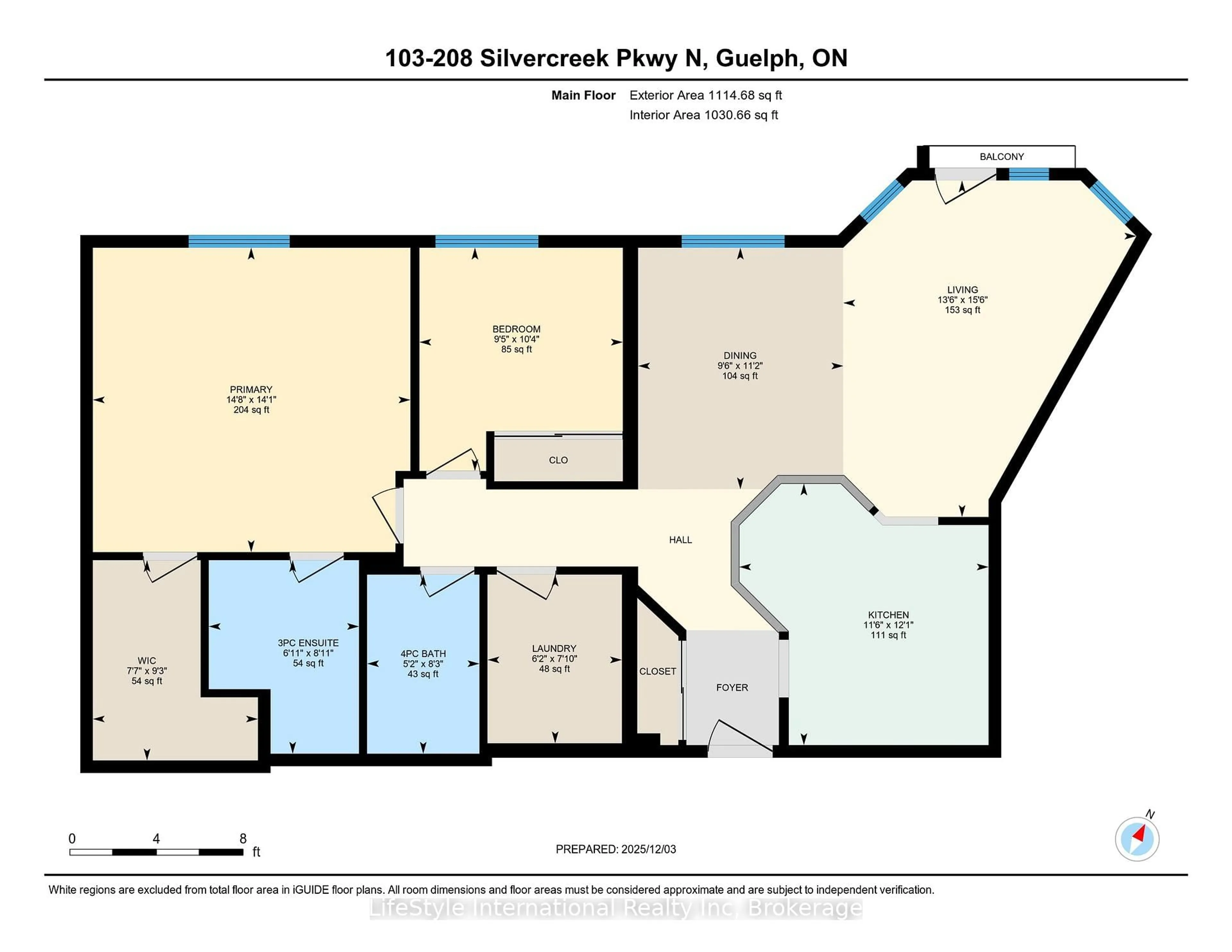 Floor plan for 208 Silvercreek Pkwy #103, Guelph Ontario N1H 8H2