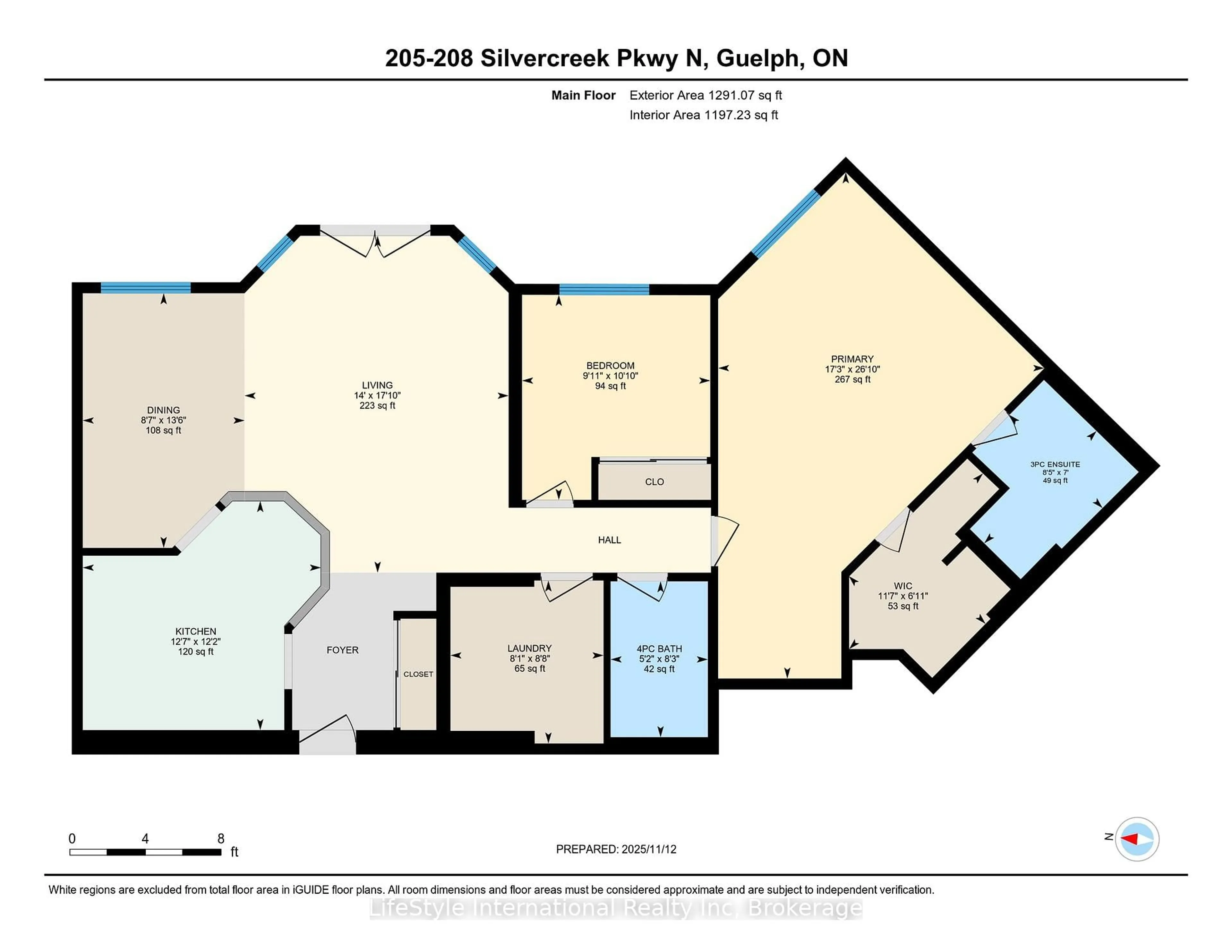 Floor plan for 208 Silvercreek Pkwy #205, Guelph Ontario N1H 8H2