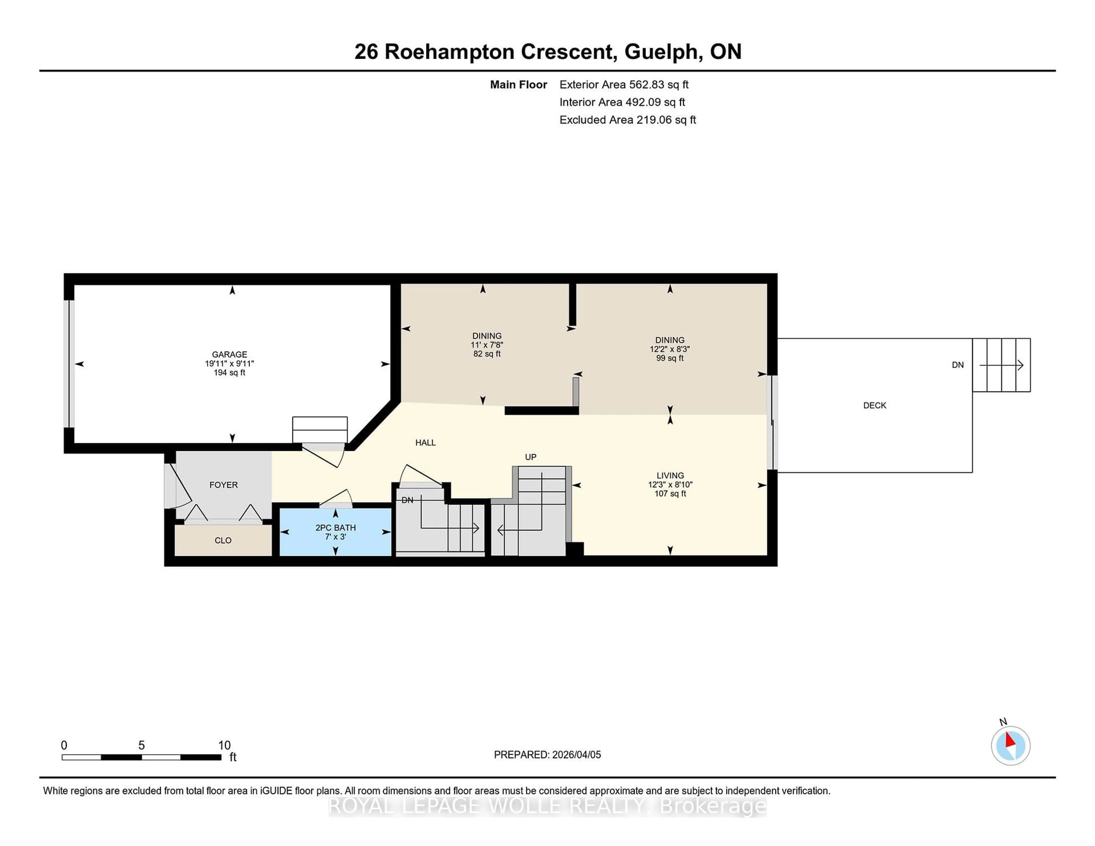 Floor plan for 26 Roehampton Cres, Guelph Ontario N1L 1M8