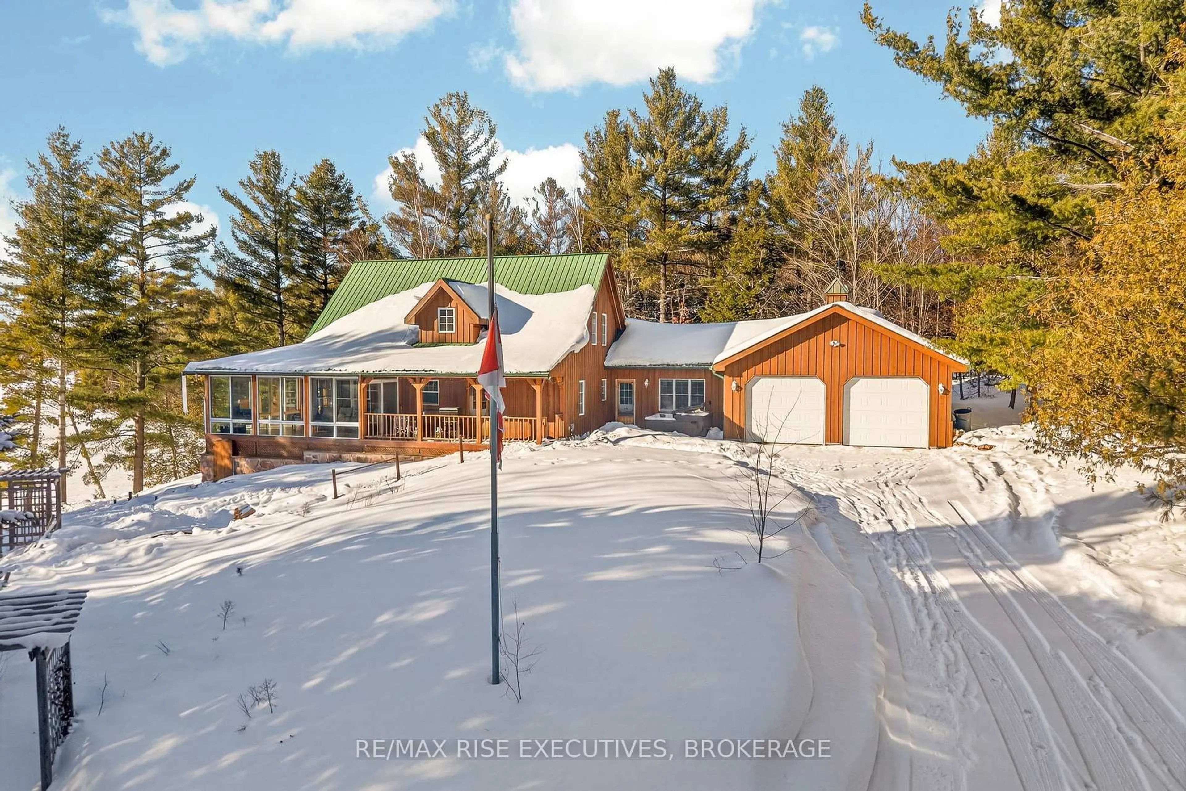 A pic from outside/outdoor area/front of a property/back of a property/a pic from drone, street for 1093B Two Loon Lane, Sharbot Lake Ontario K0H 2P0