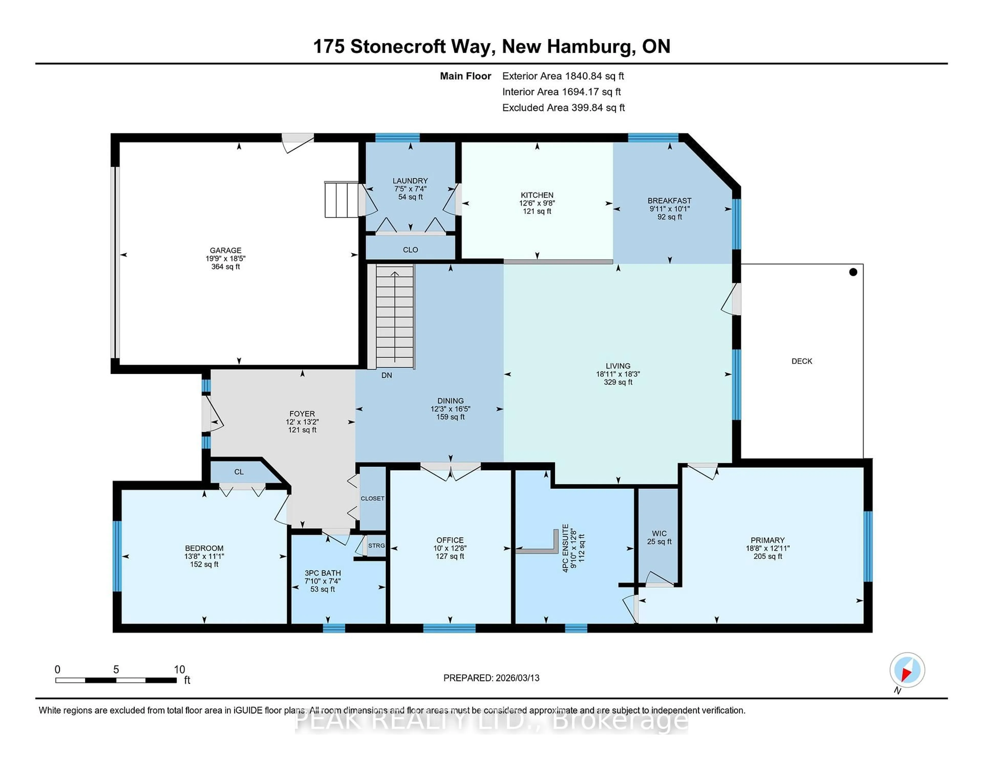 Floor plan for 175 Stonecroft Way, Wilmot Ontario N3A 4R2
