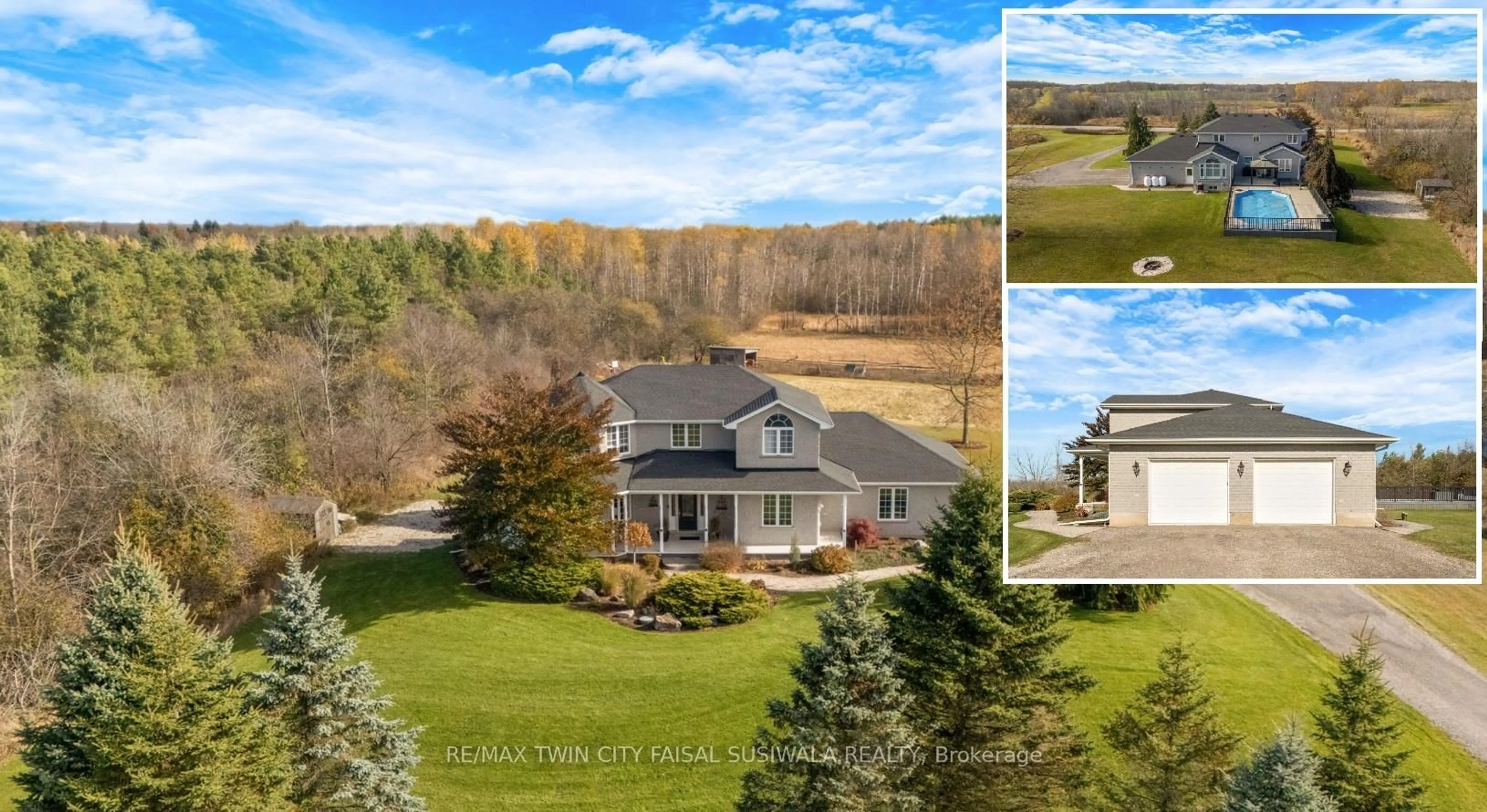 A pic from outside/outdoor area/front of a property/back of a property/a pic from drone, water/lake/river/ocean view for 1295 Sheffield Rd, North Dumfries Ontario N1R 5S2