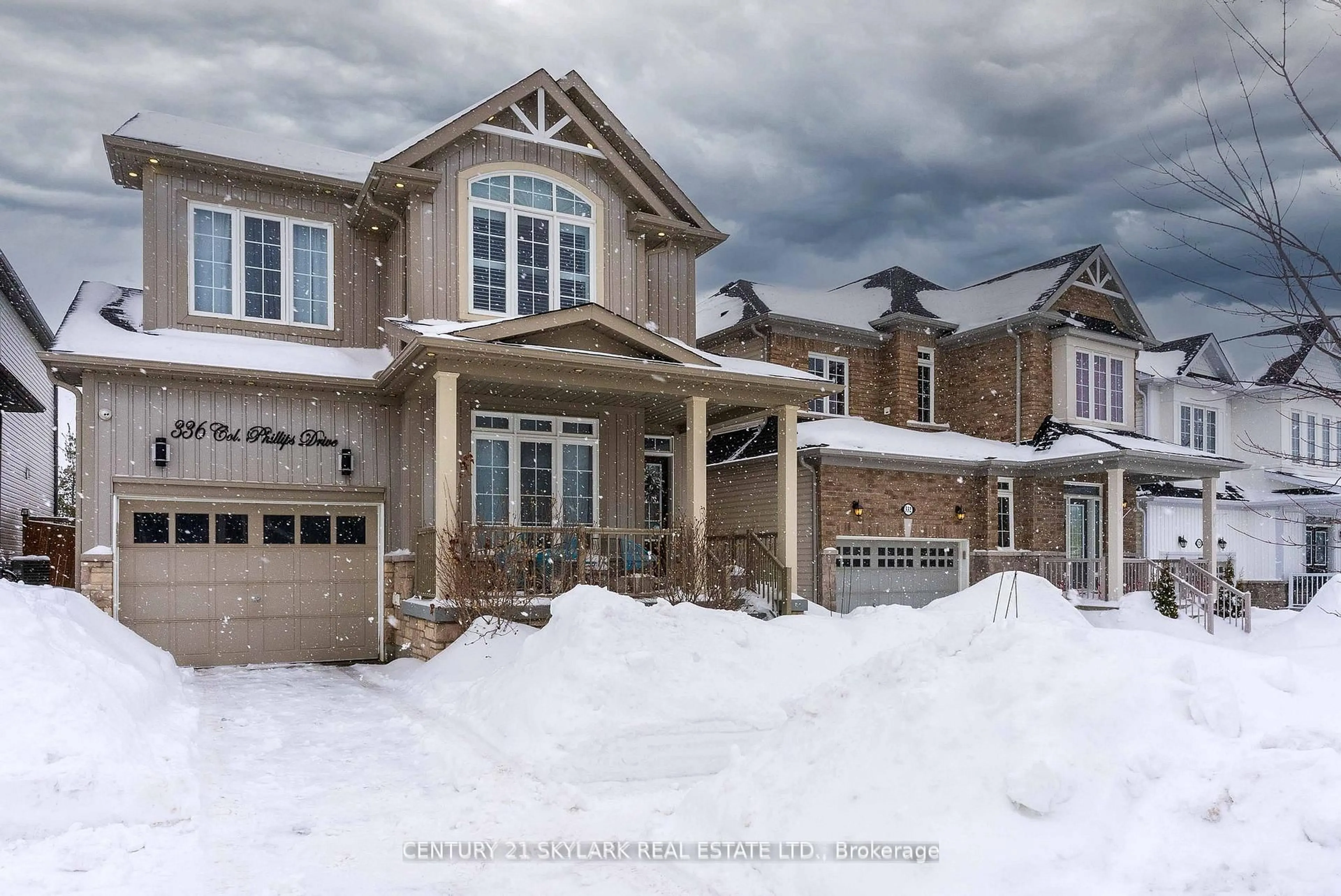 Home with brick exterior material, street for 336 Col Phillips Dr, Shelburne Ontario L9V 3W1