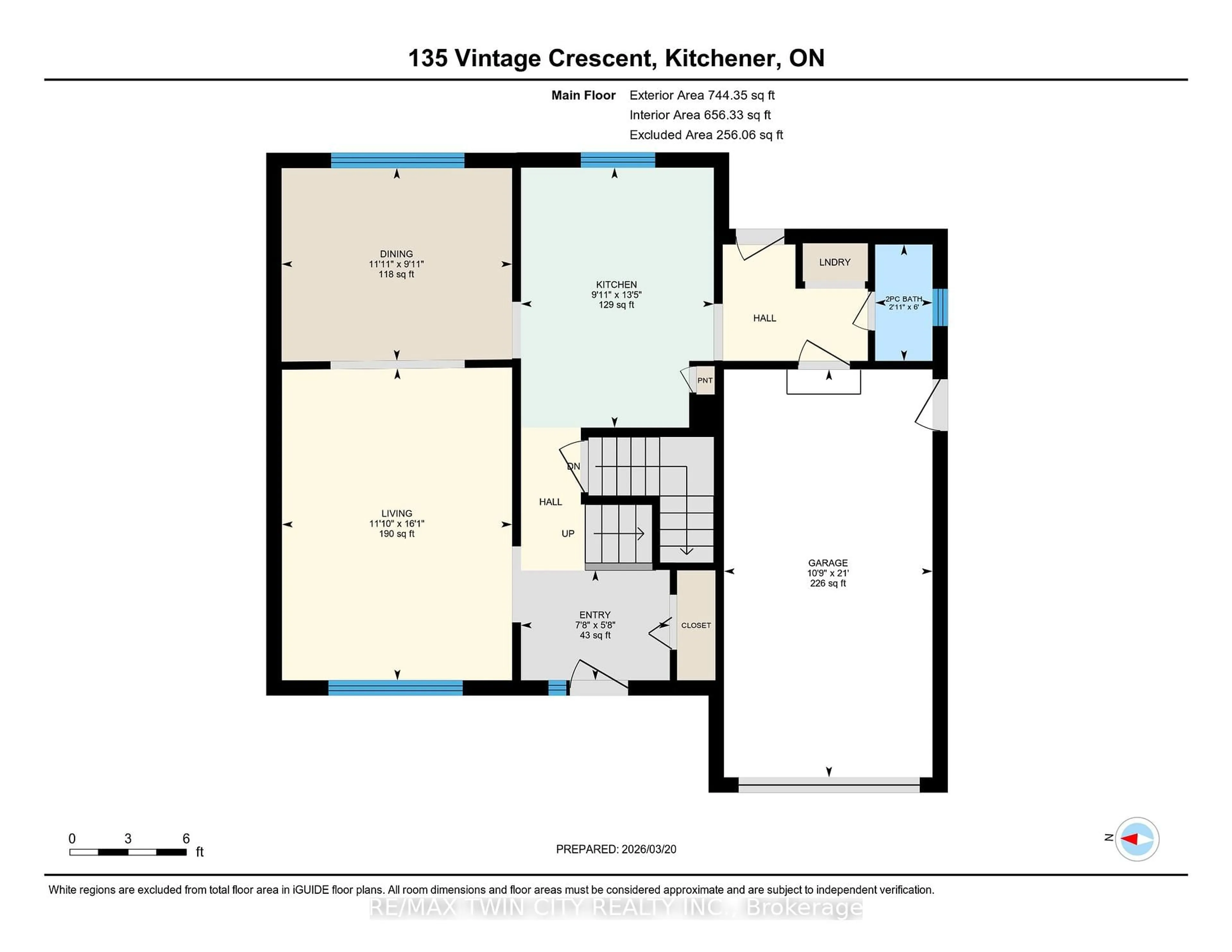Floor plan for 135 Vintage Cres, Kitchener Ontario N2P 1L1