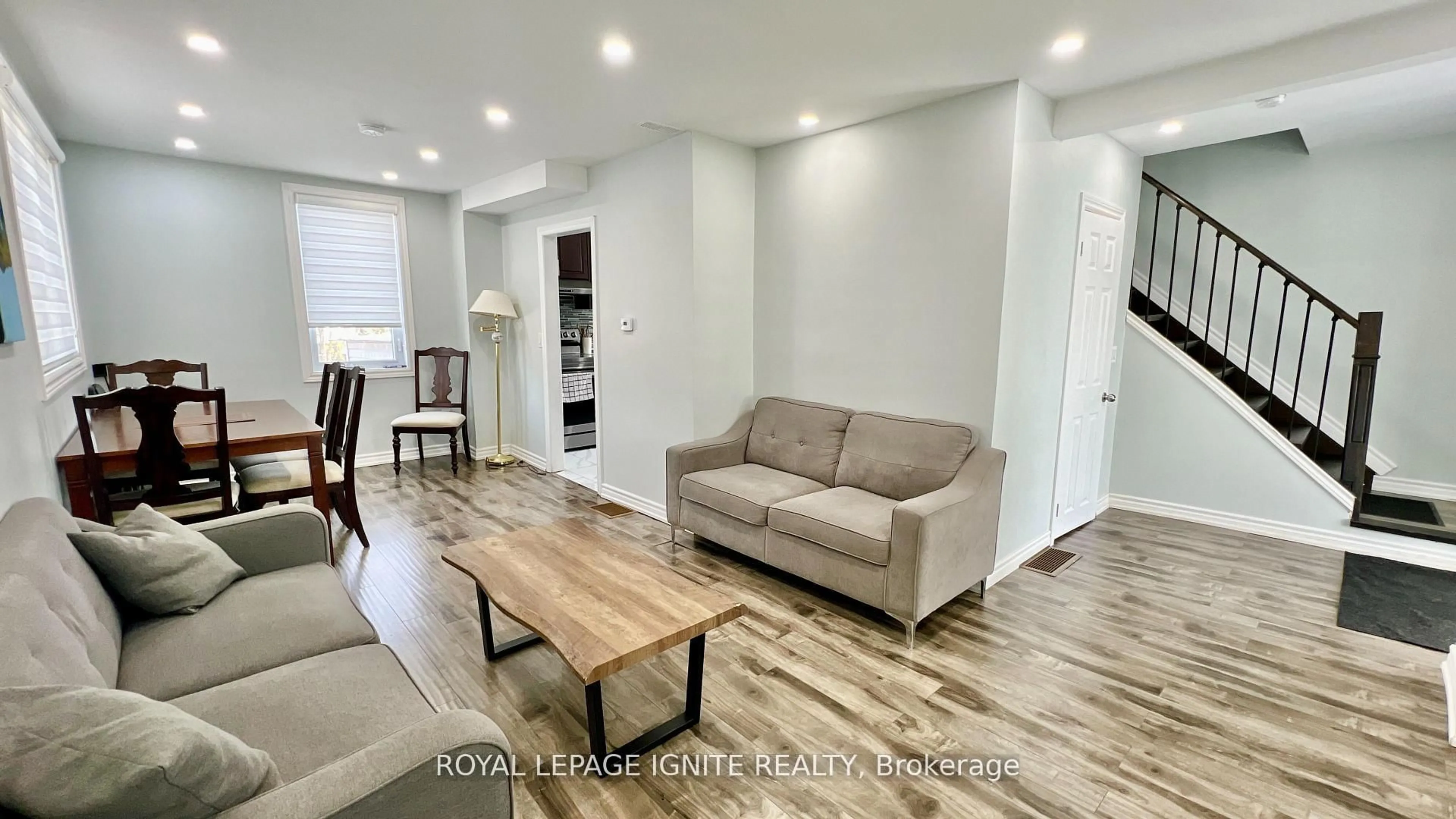 Living room with furniture, wood/laminate floor for 514 Frank St, South Bruce Peninsula Ontario N0H 2T0