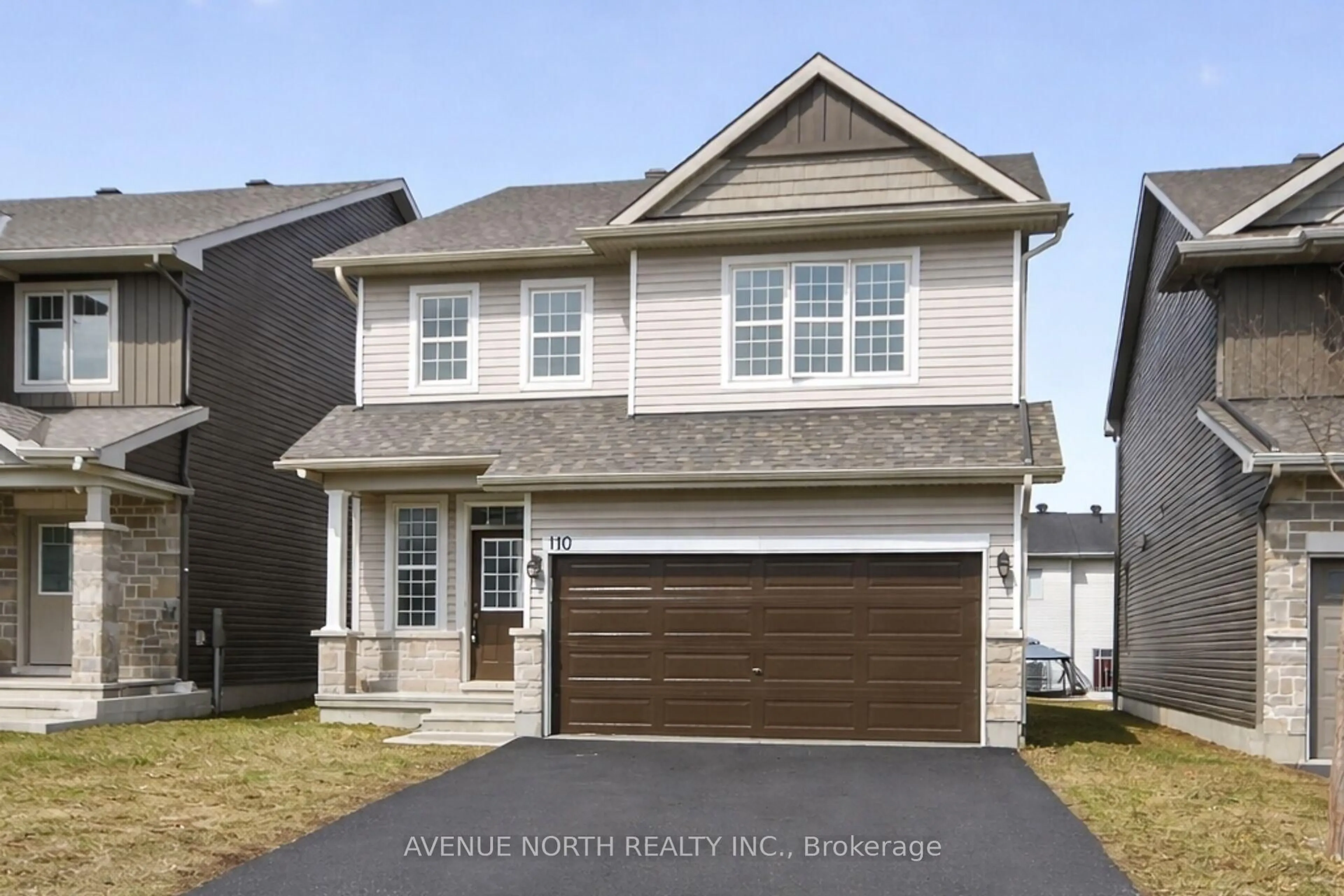 Home with vinyl exterior material, street for 110 Dun Skipper Dr, Ottawa Ontario K1X 0G1