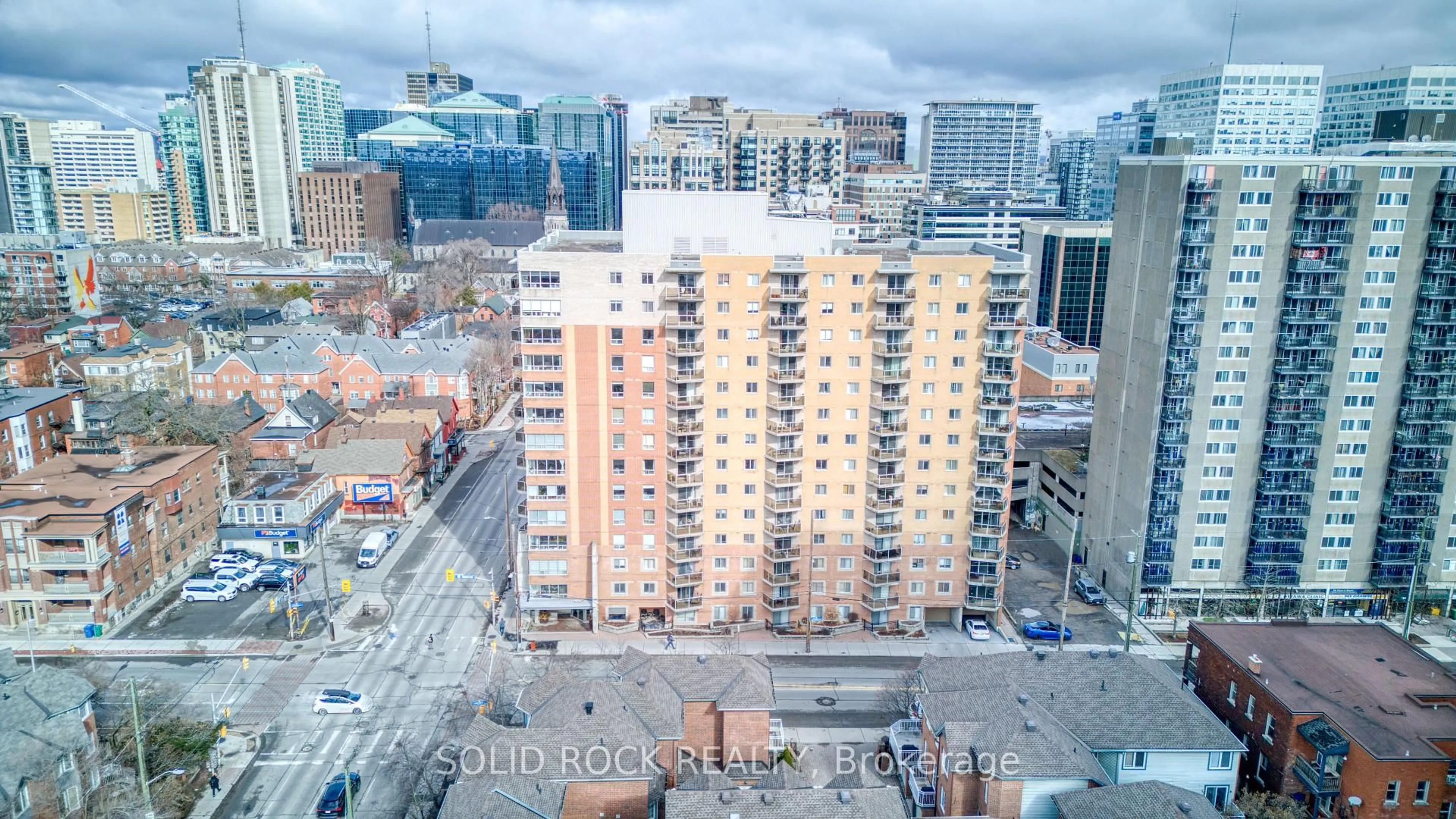 A pic from outside/outdoor area/front of a property/back of a property/a pic from drone, city buildings view from balcony for 429 Somerset St #209, Ottawa Ontario K2P 2P5