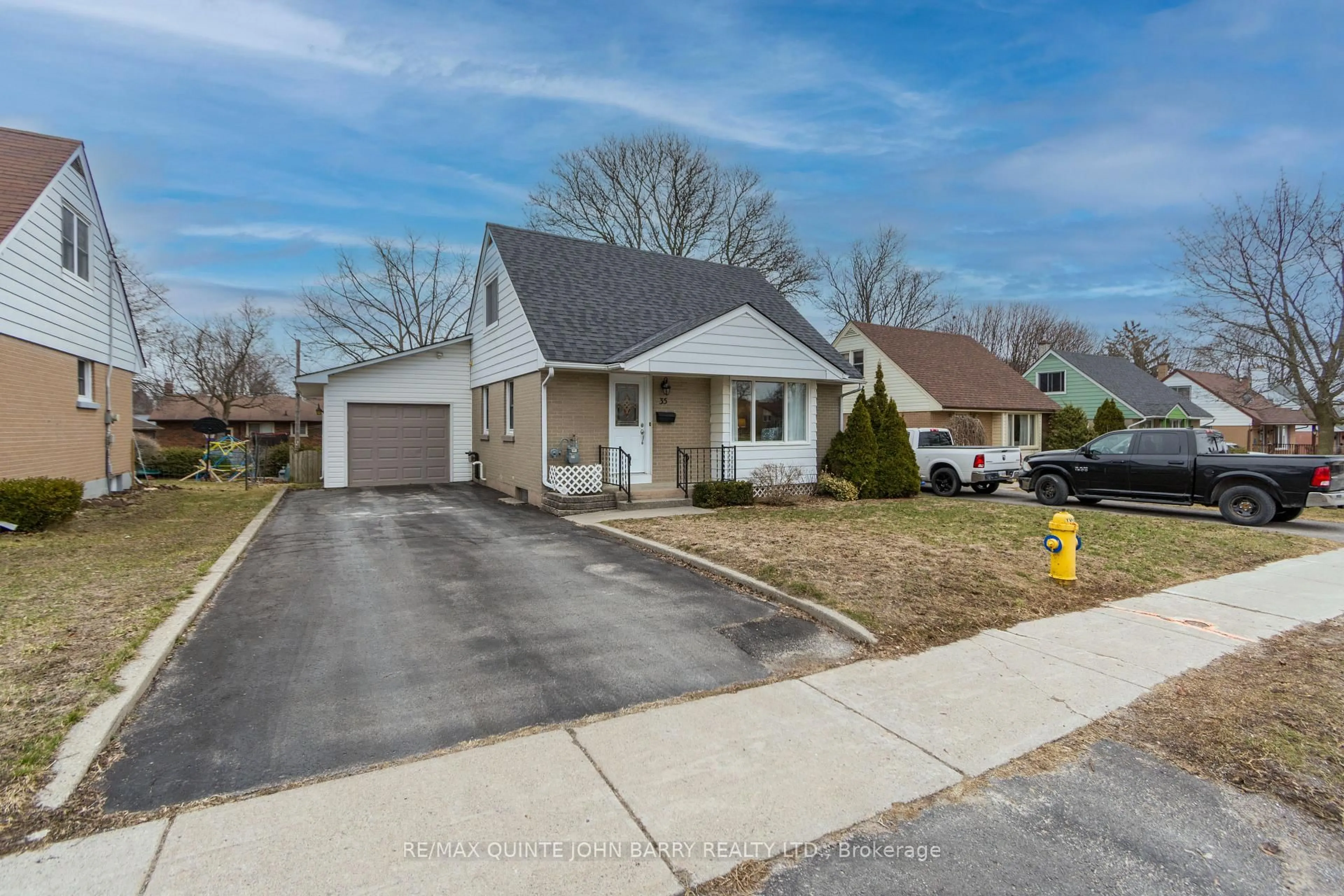 A pic from outside/outdoor area/front of a property/back of a property/a pic from drone, street for 35 Fourth Ave, Quinte West Ontario K8V 5N5