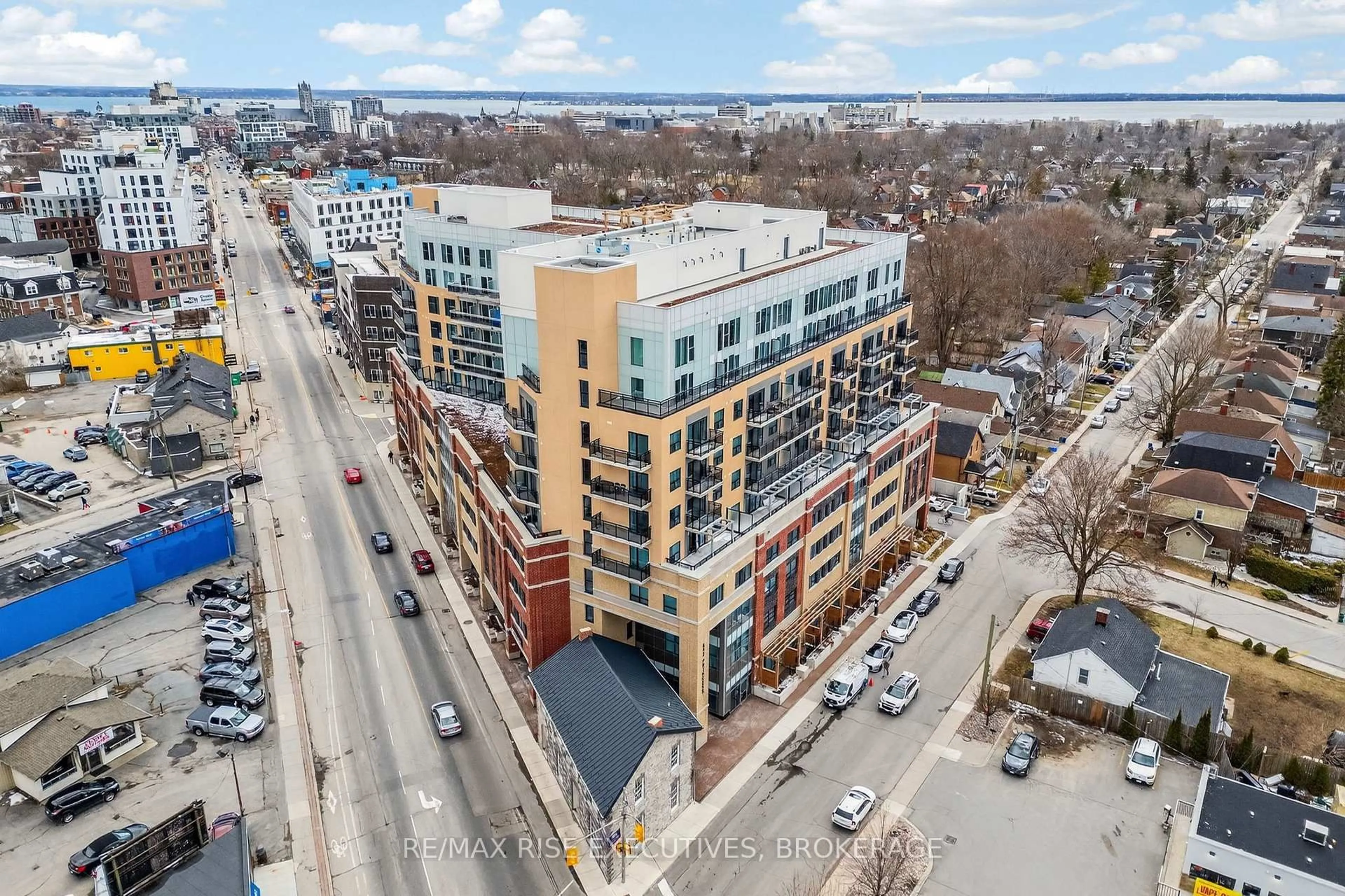 A pic from outside/outdoor area/front of a property/back of a property/a pic from drone, city buildings view from balcony for 652 Princess St #434, Kingston Ontario K7L 3Z9
