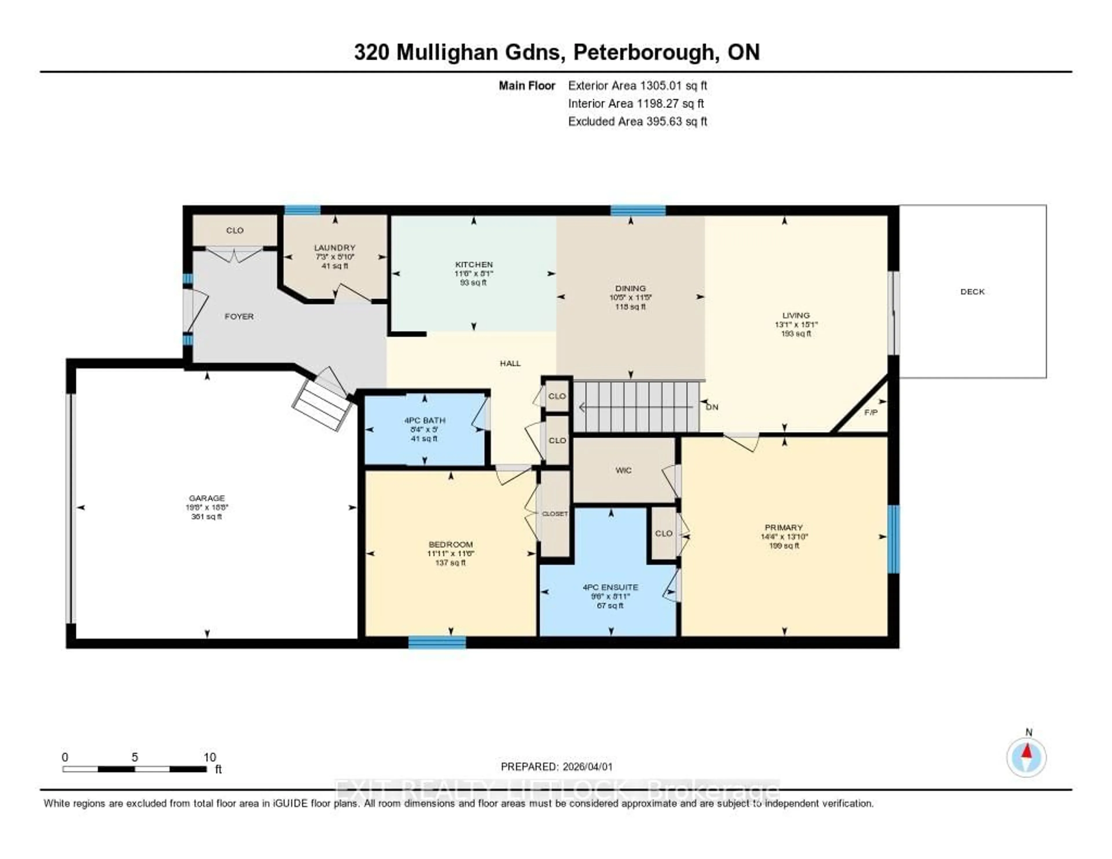 Floor plan for 320 Mullighan Gdns, Peterborough Ontario K9K 0H2