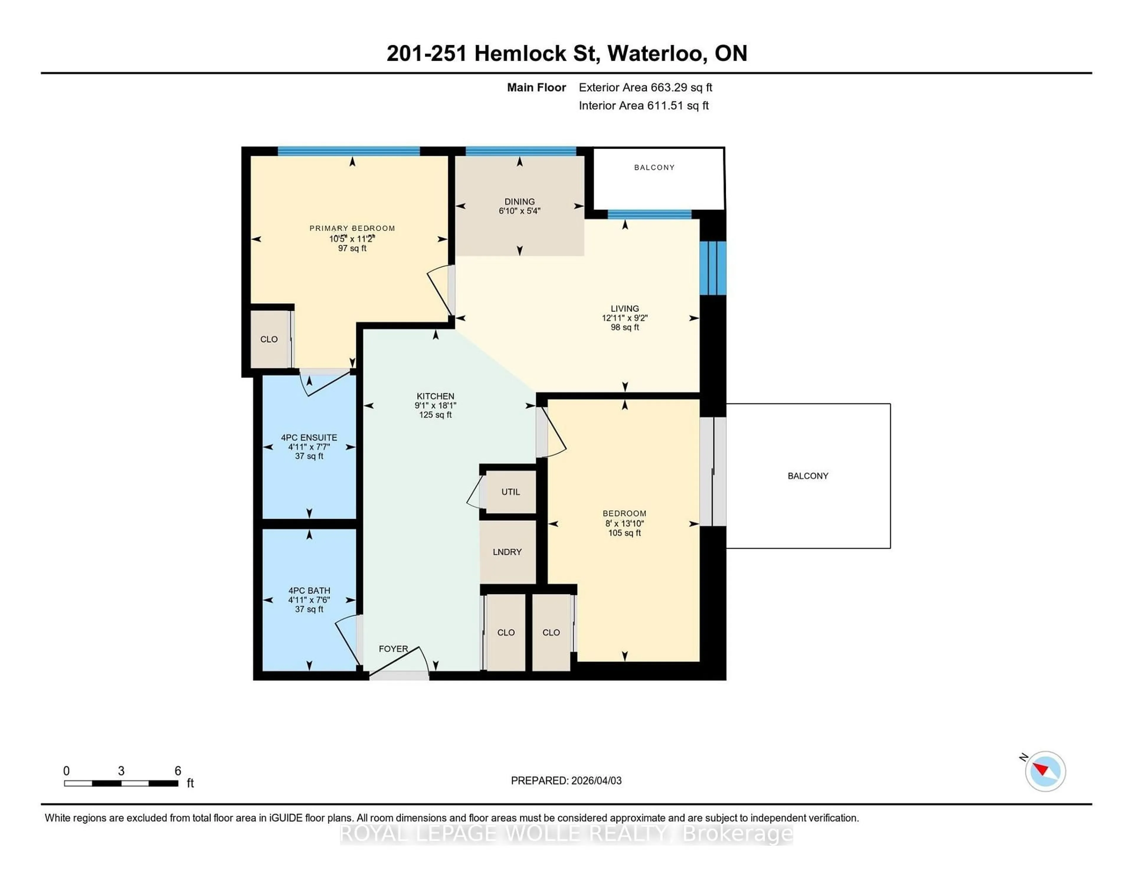 Floor plan for 251 Hemlock St #201, Waterloo Ontario N2L 0H2