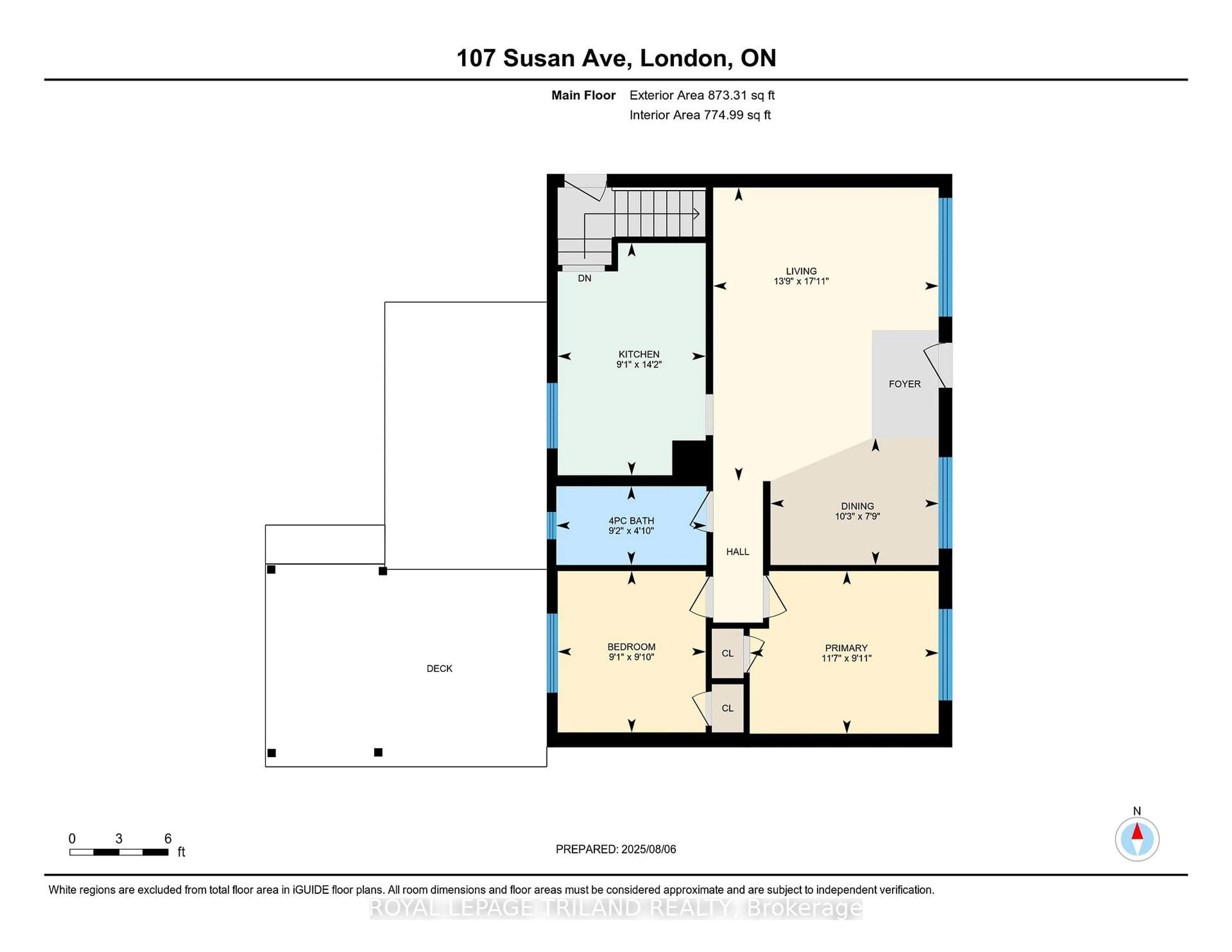 Floor plan for 107 Susan Ave, London East Ontario N5V 2G3