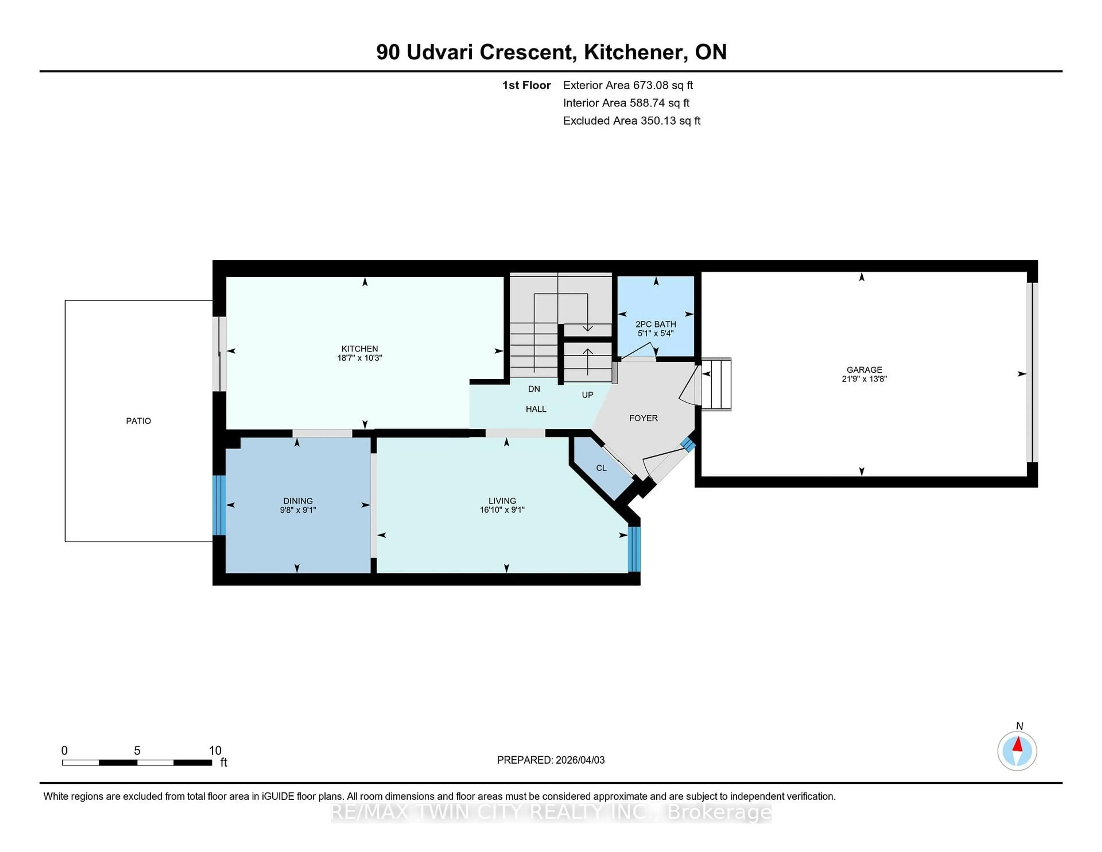 Floor plan for 90 Udvari Cres, Kitchener Ontario N2N 3P5