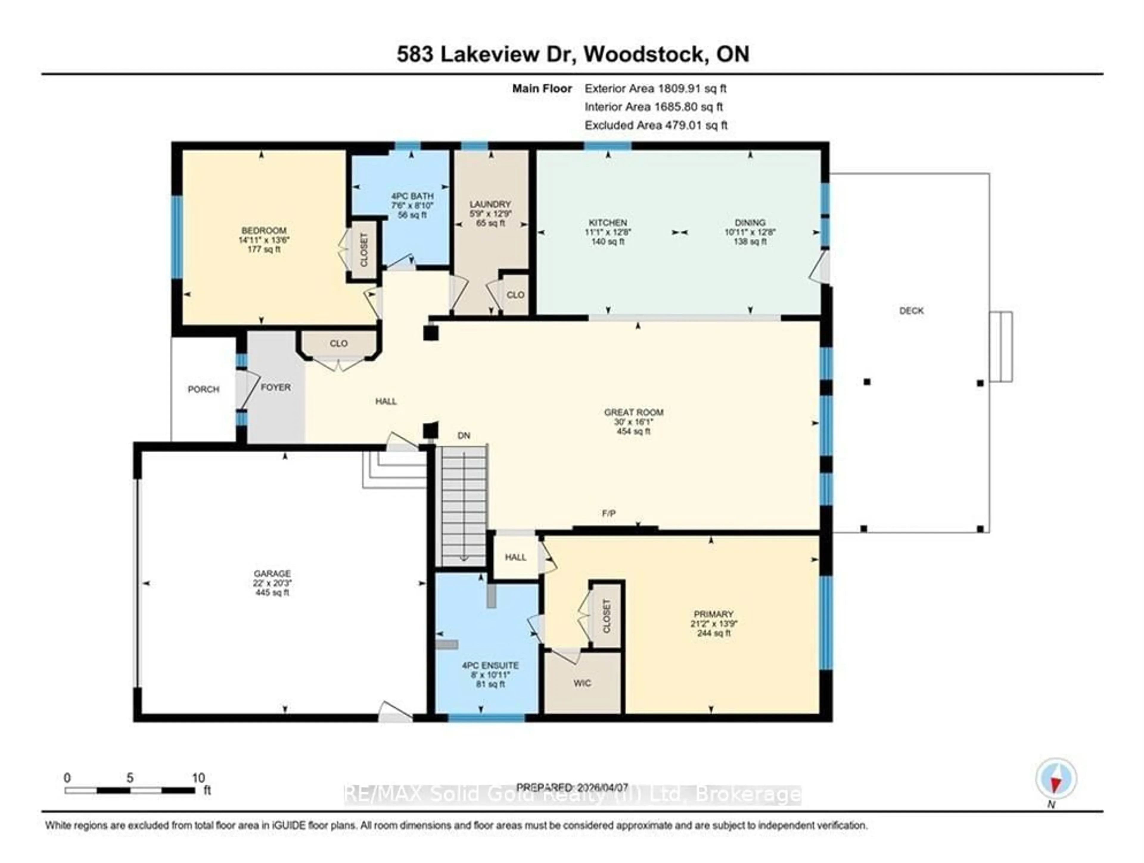 Floor plan for 583 Lakeview Dr, Woodstock Ontario N4T 0A5