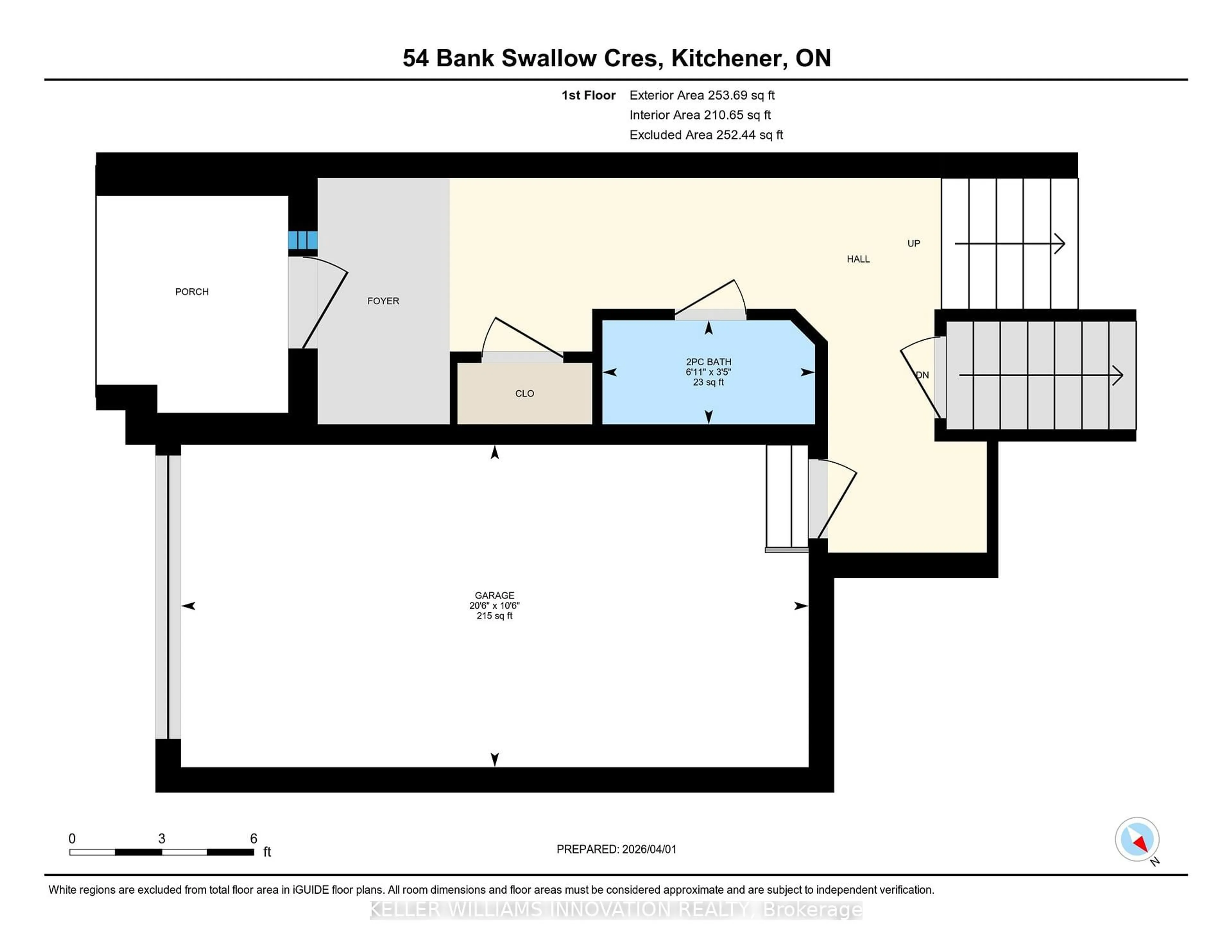 Floor plan for 54 Bank Swallow Cres, Kitchener Ontario N2P 0J7