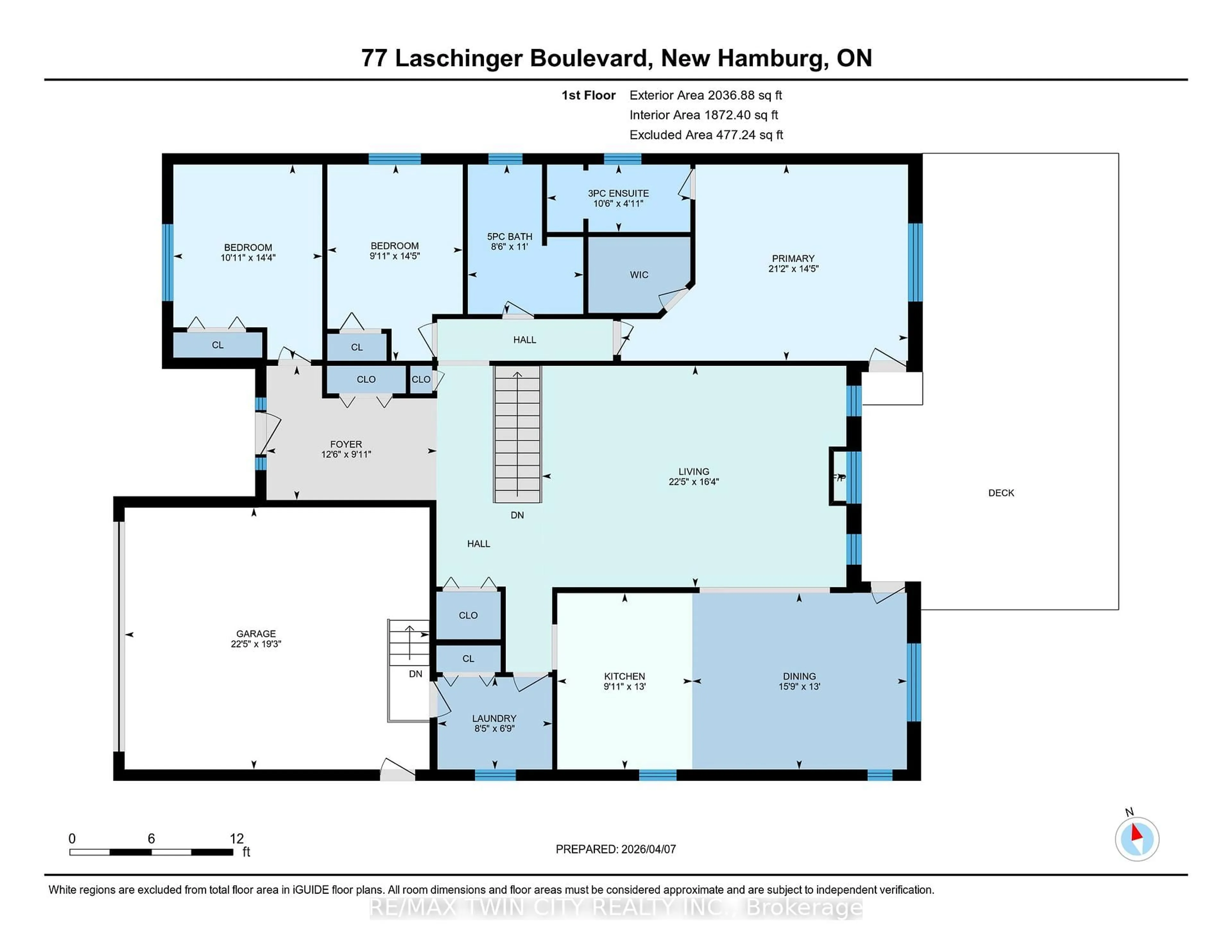 Floor plan for 77 Laschinger Blvd, Wilmot Ontario N3A 2G7