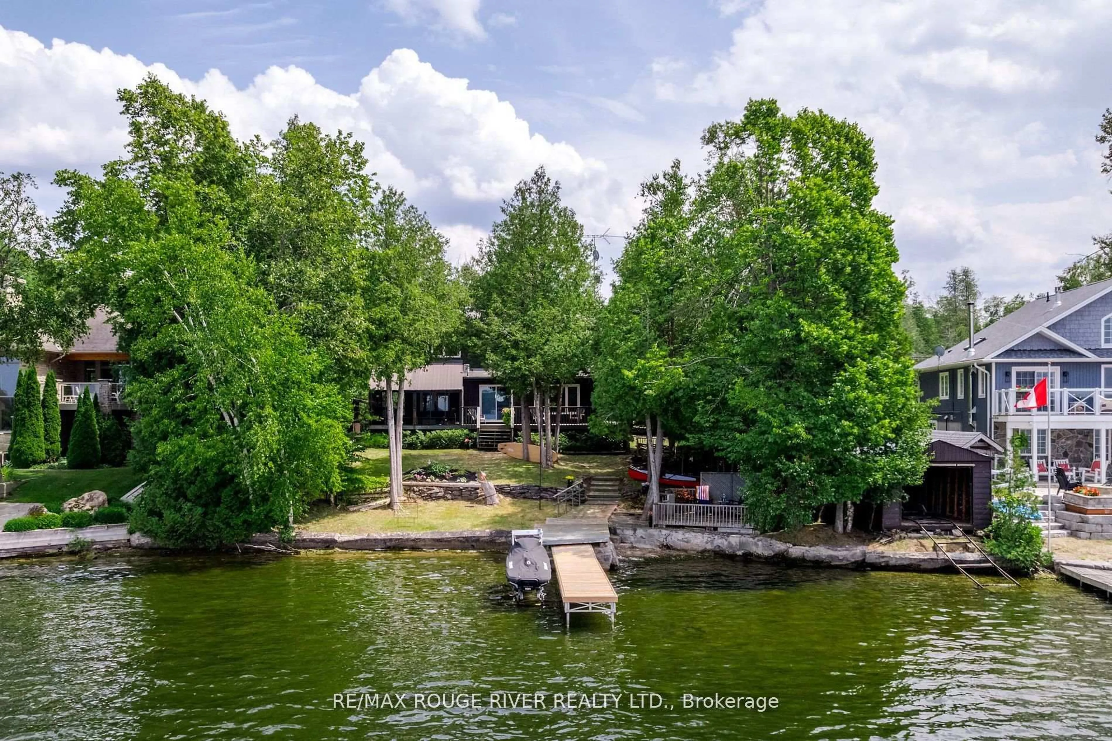 A pic from outside/outdoor area/front of a property/back of a property/a pic from drone, water/lake/river/ocean view for 1280 Birchview Rd, Douro-Dummer Ontario K0L 2H0