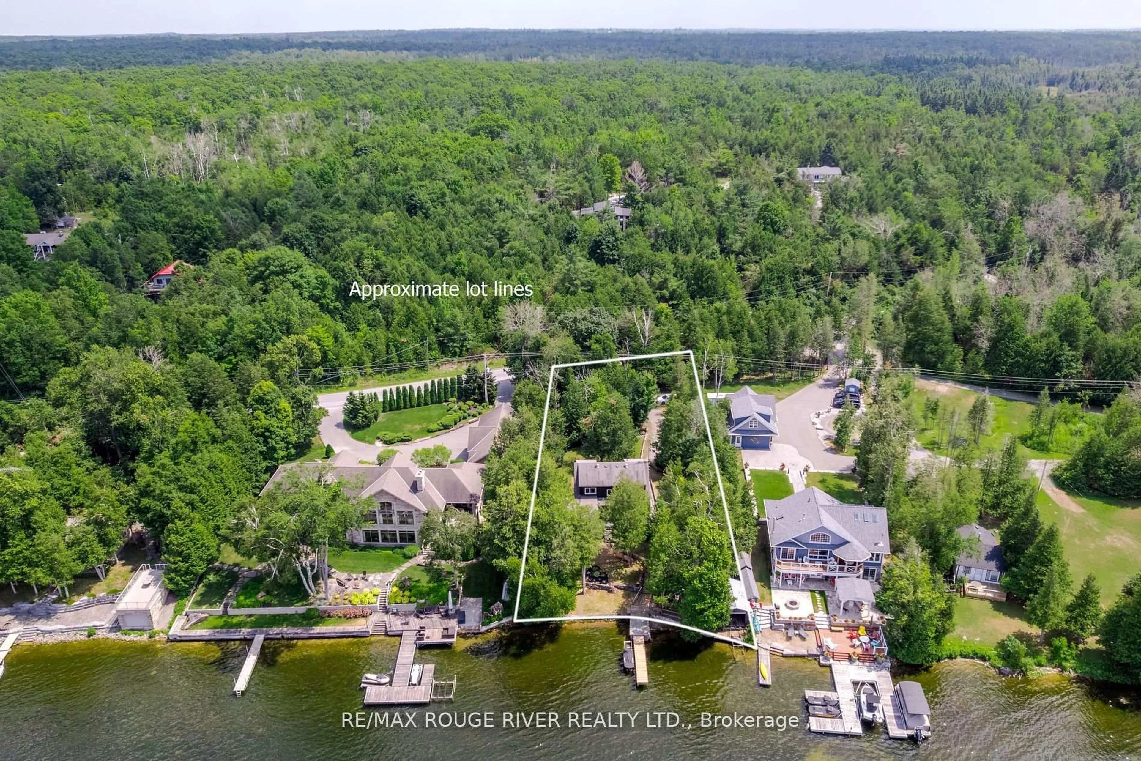A pic from outside/outdoor area/front of a property/back of a property/a pic from drone, water/lake/river/ocean view for 1280 Birchview Rd, Douro-Dummer Ontario K0L 2H0