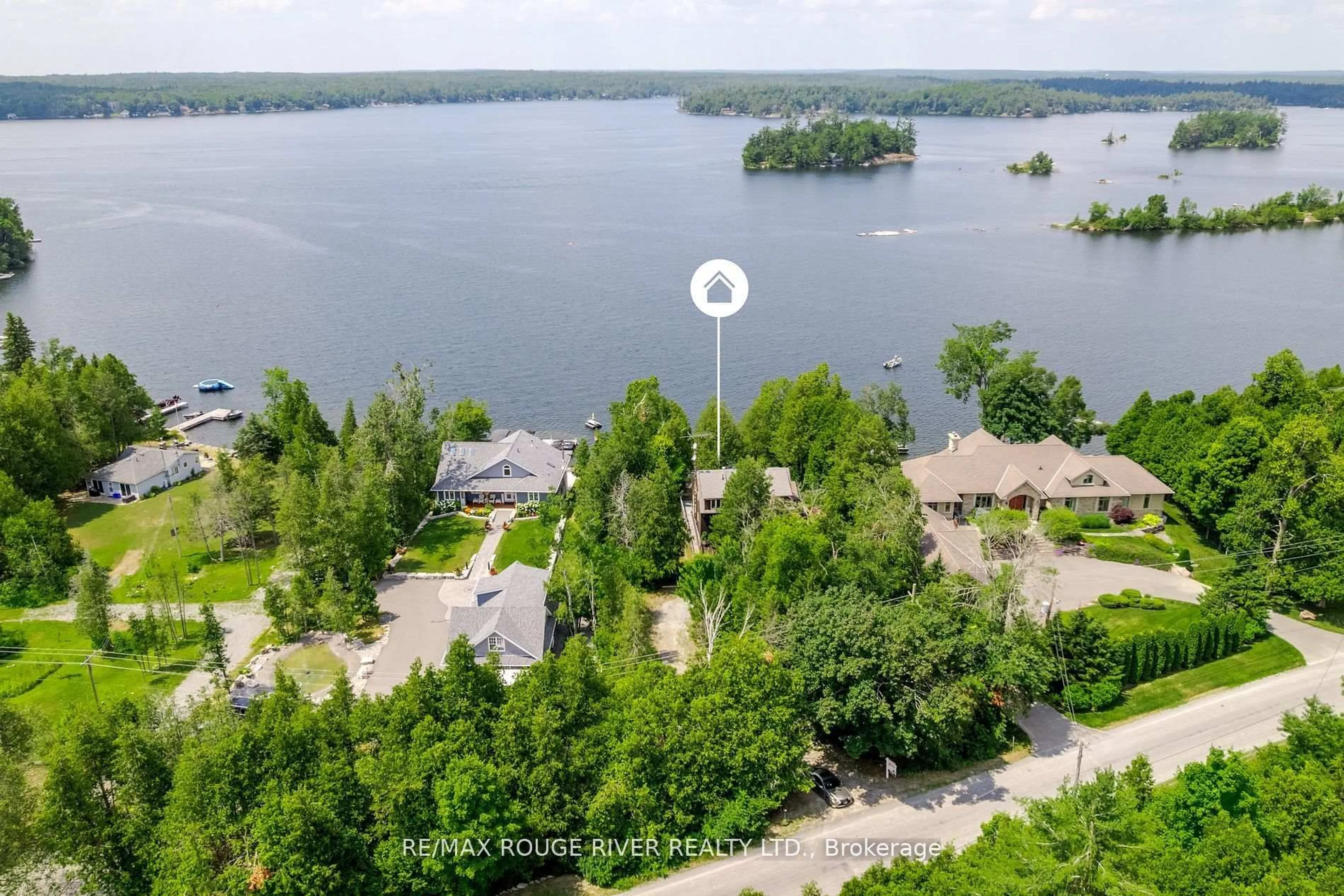 A pic from outside/outdoor area/front of a property/back of a property/a pic from drone, water/lake/river/ocean view for 1280 Birchview Rd, Douro-Dummer Ontario K0L 2H0