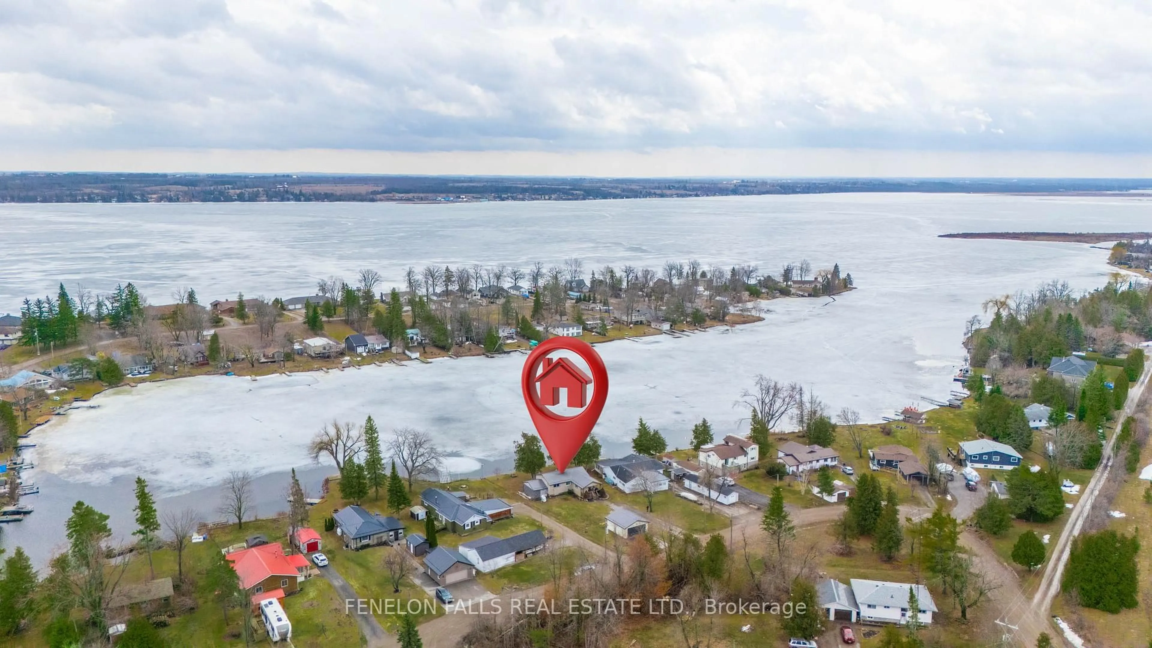 A pic from outside/outdoor area/front of a property/back of a property/a pic from drone, water/lake/river/ocean view for 30 Jones Ave, Kawartha Lakes Ontario K0M 1G0