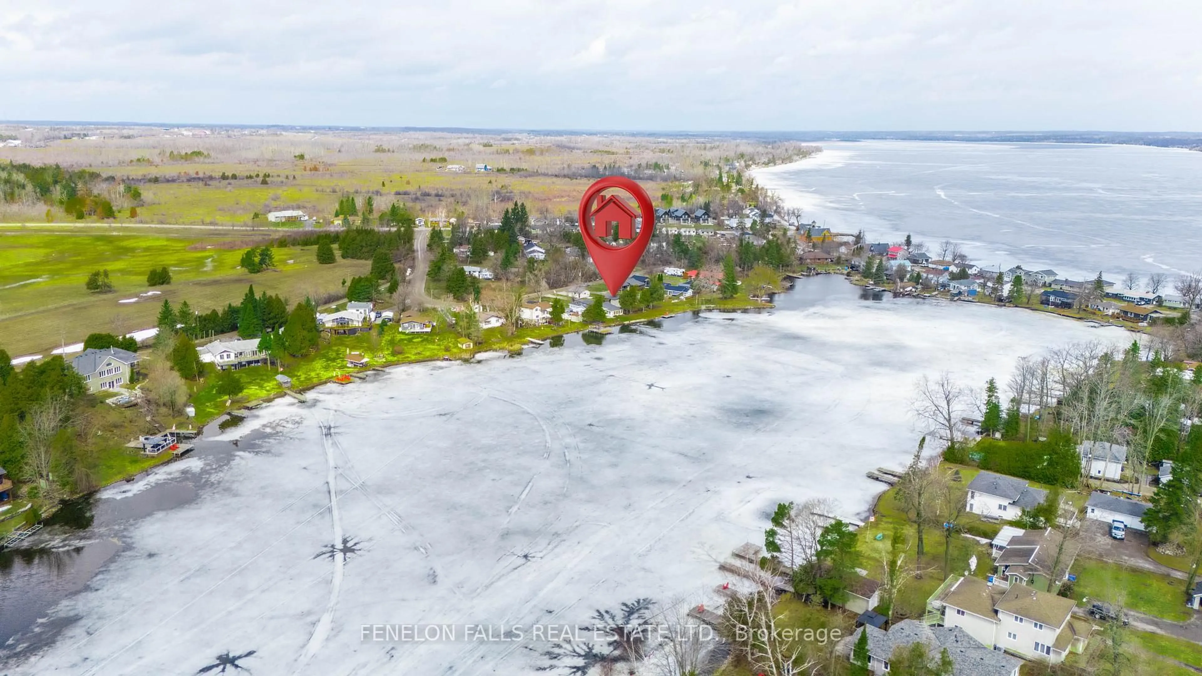 A pic from outside/outdoor area/front of a property/back of a property/a pic from drone, water/lake/river/ocean view for 30 Jones Ave, Kawartha Lakes Ontario K0M 1G0