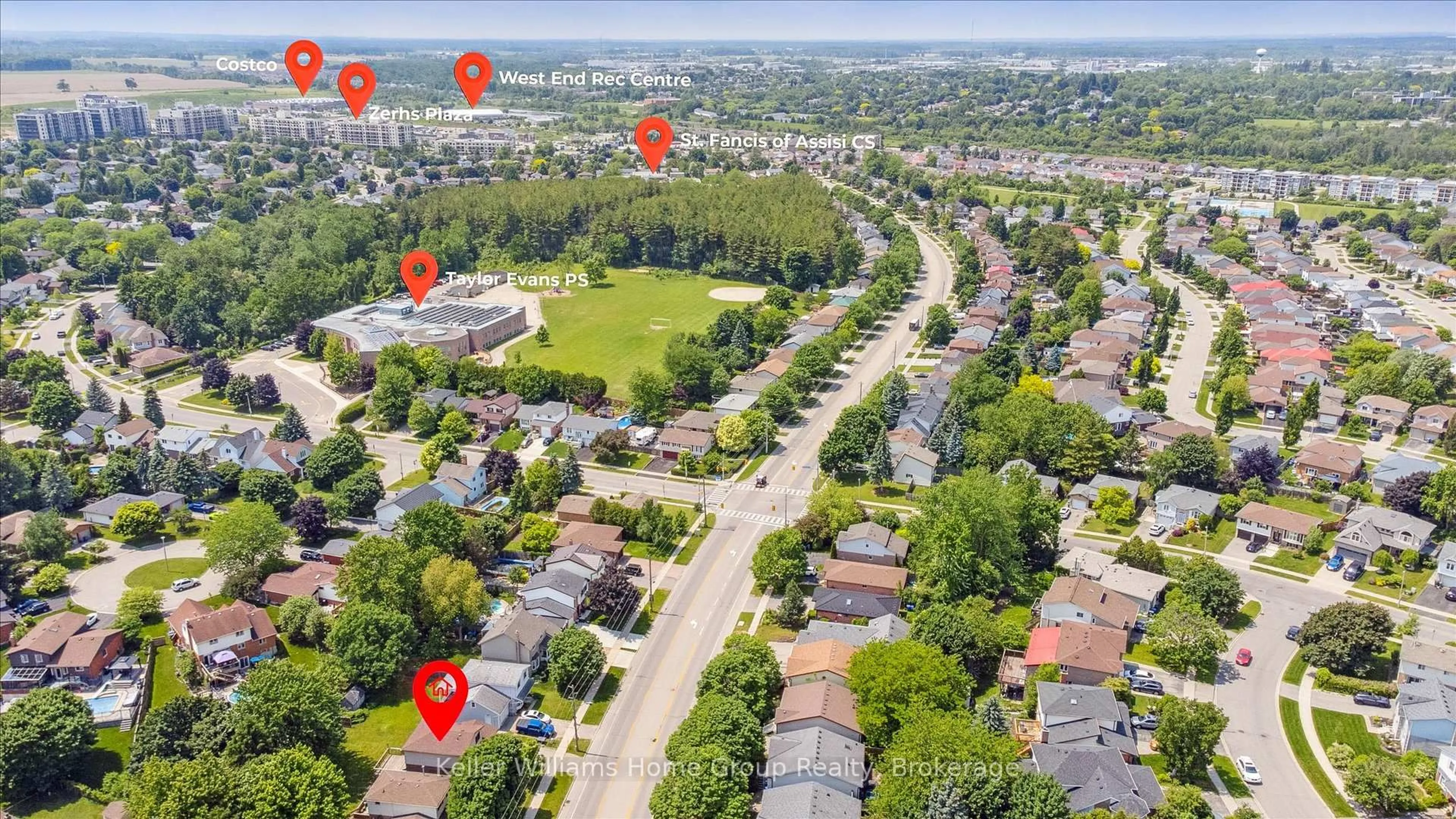 A pic from outside/outdoor area/front of a property/back of a property/a pic from drone, street for 375 Imperial Rd, Guelph Ontario N1K 1L3