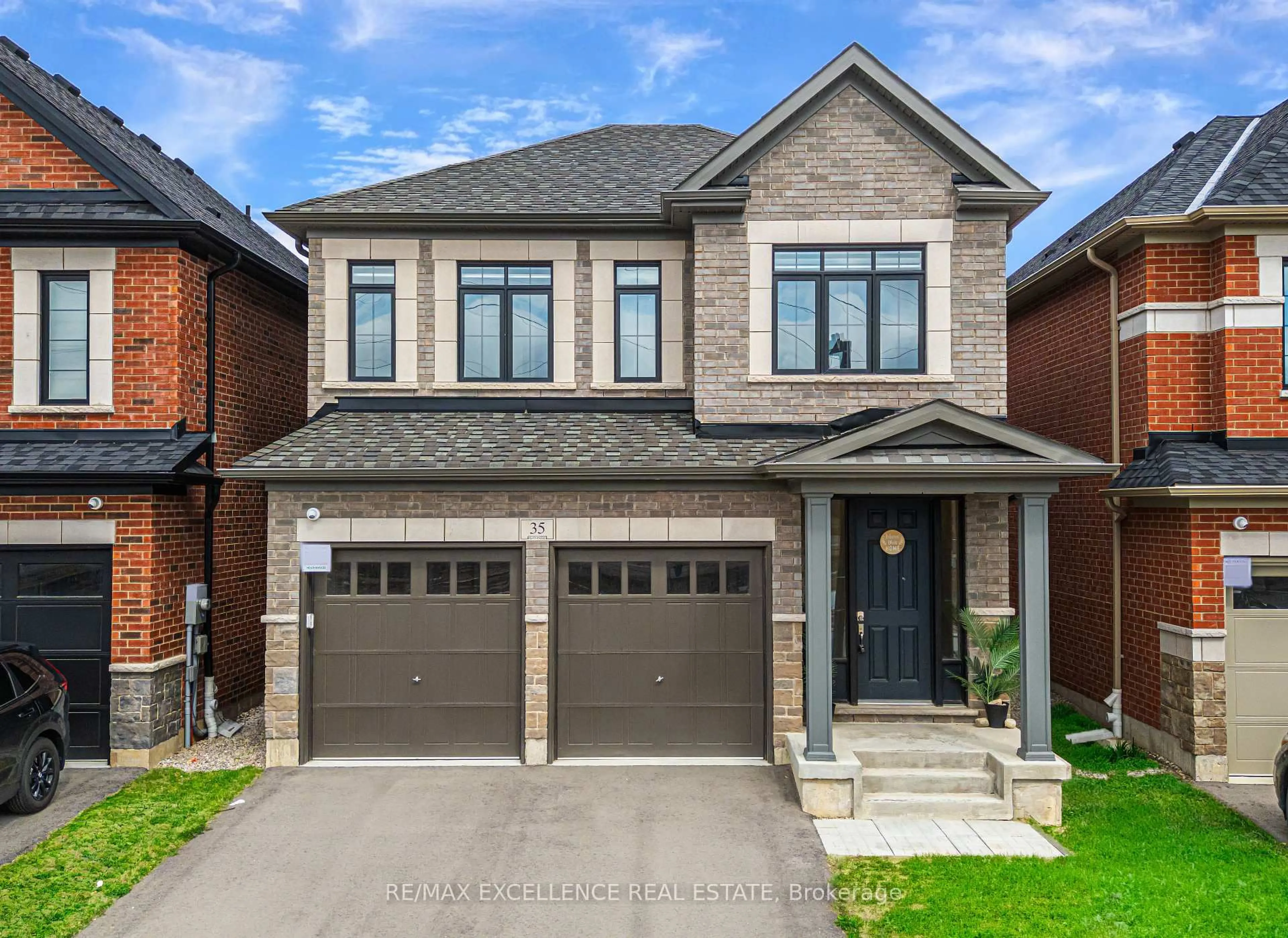Home with brick exterior material, street for 35 GUERNSEY Dr, Kitchener Ontario N2R 0T7
