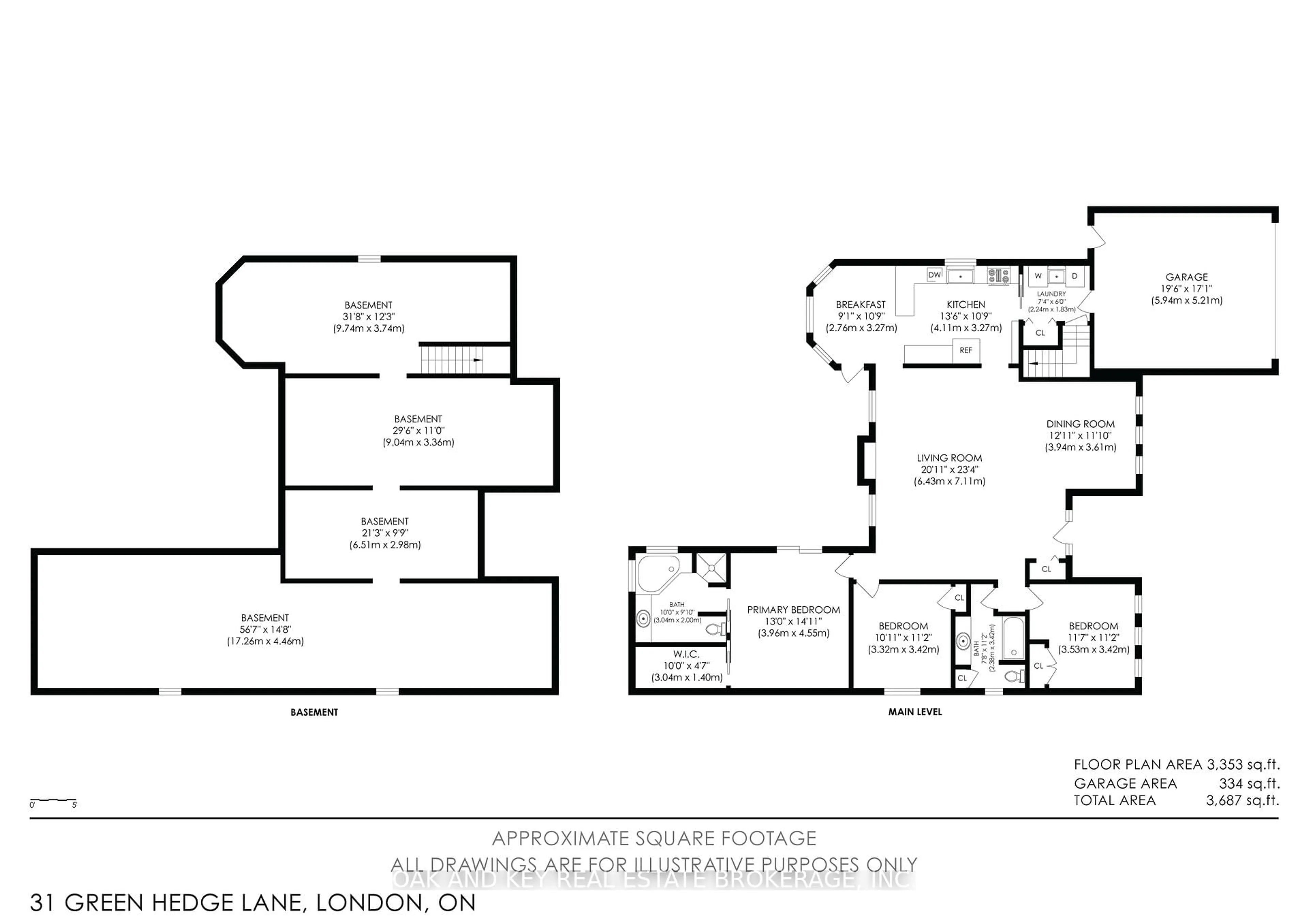 Floor plan for 31 Green Hedge Lane, London North Ontario N6H 4Z3