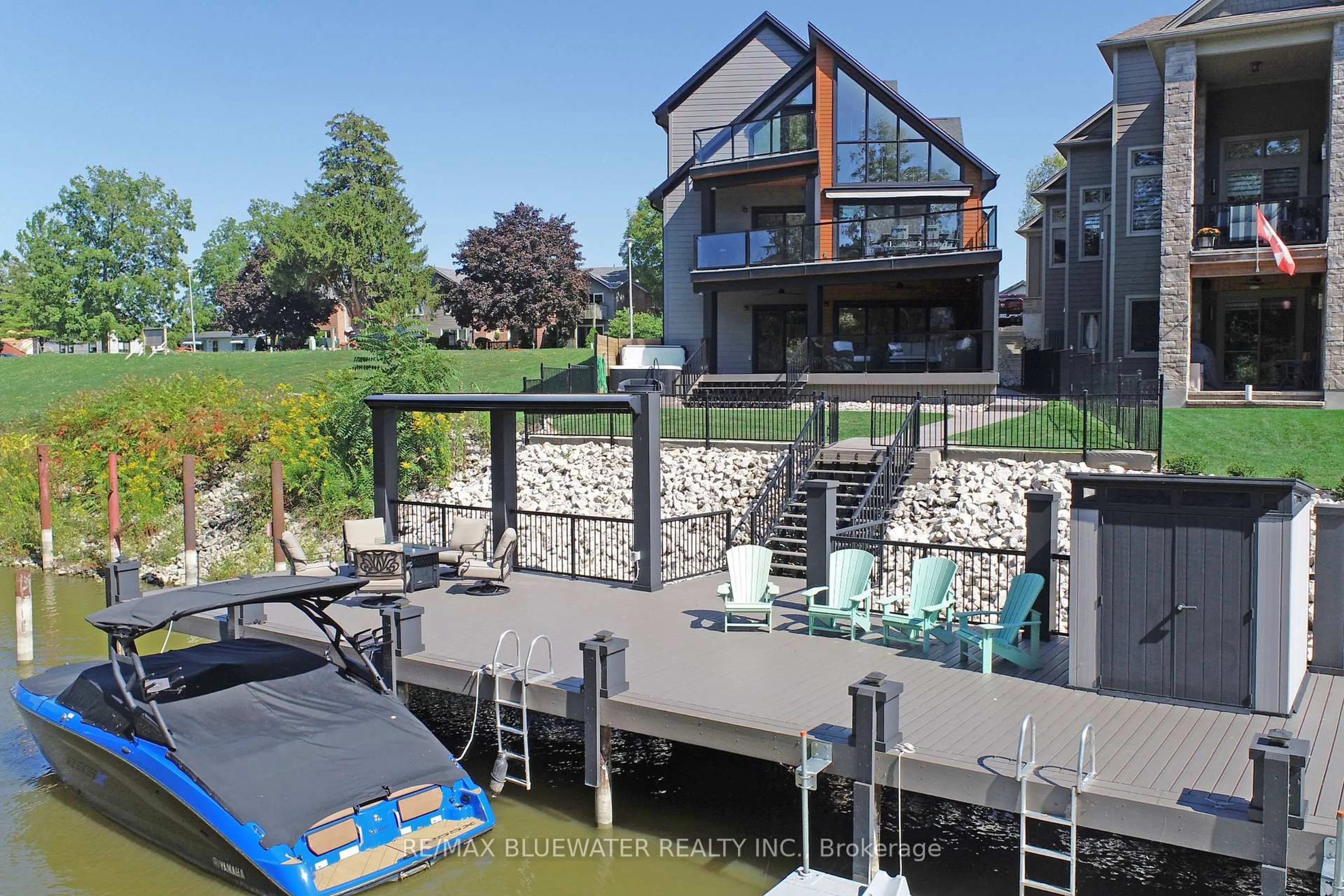 Patio, water/lake/river/ocean view for 23 Sauble River Rd, Lambton Shores Ontario N0M 1T0