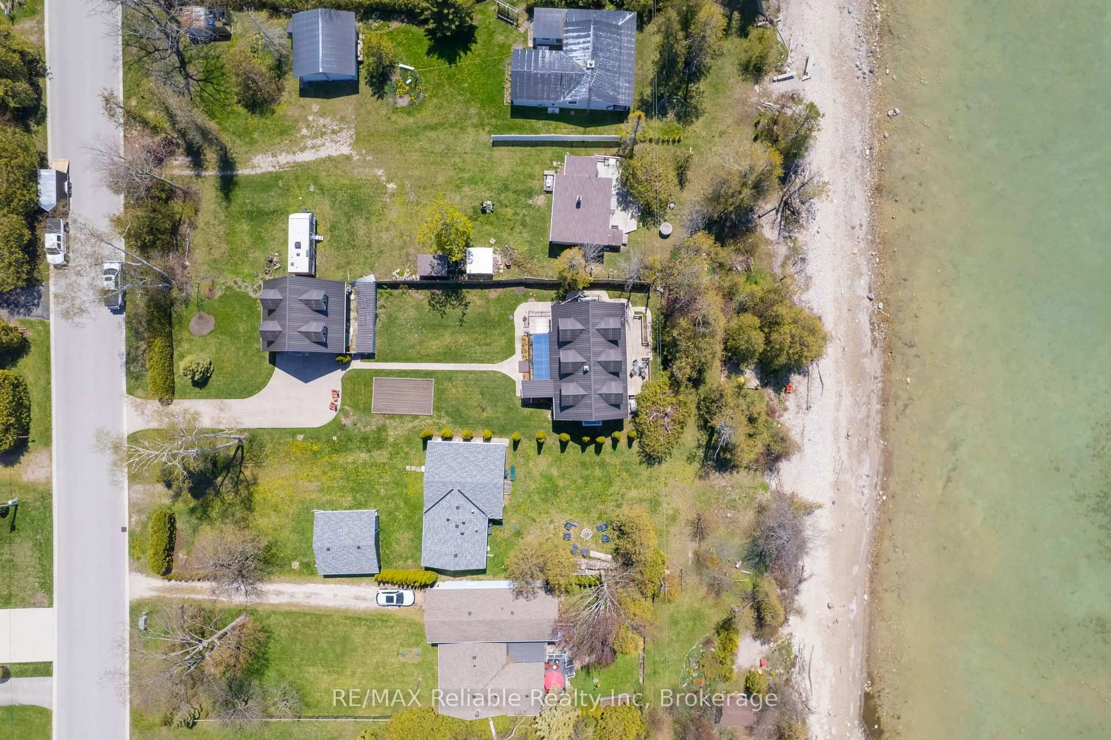 A pic from outside/outdoor area/front of a property/back of a property/a pic from drone, street for 185 Huron Rd, Huron-Kinloss Ontario N2Z 2X3